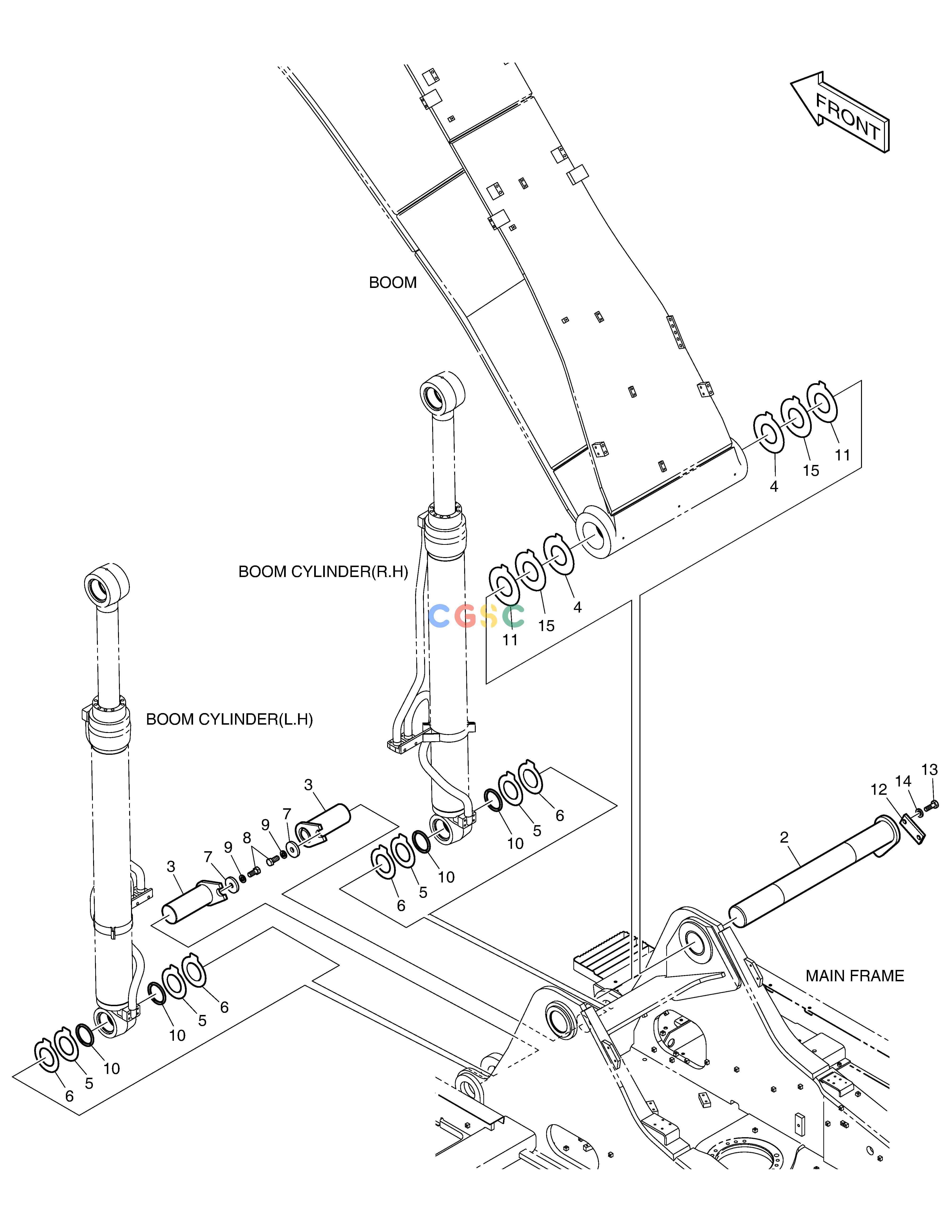 斗山零件查询BOOM MOUNTING DX490LC-5(S/N:10001~10011) Doosan parts catalog online