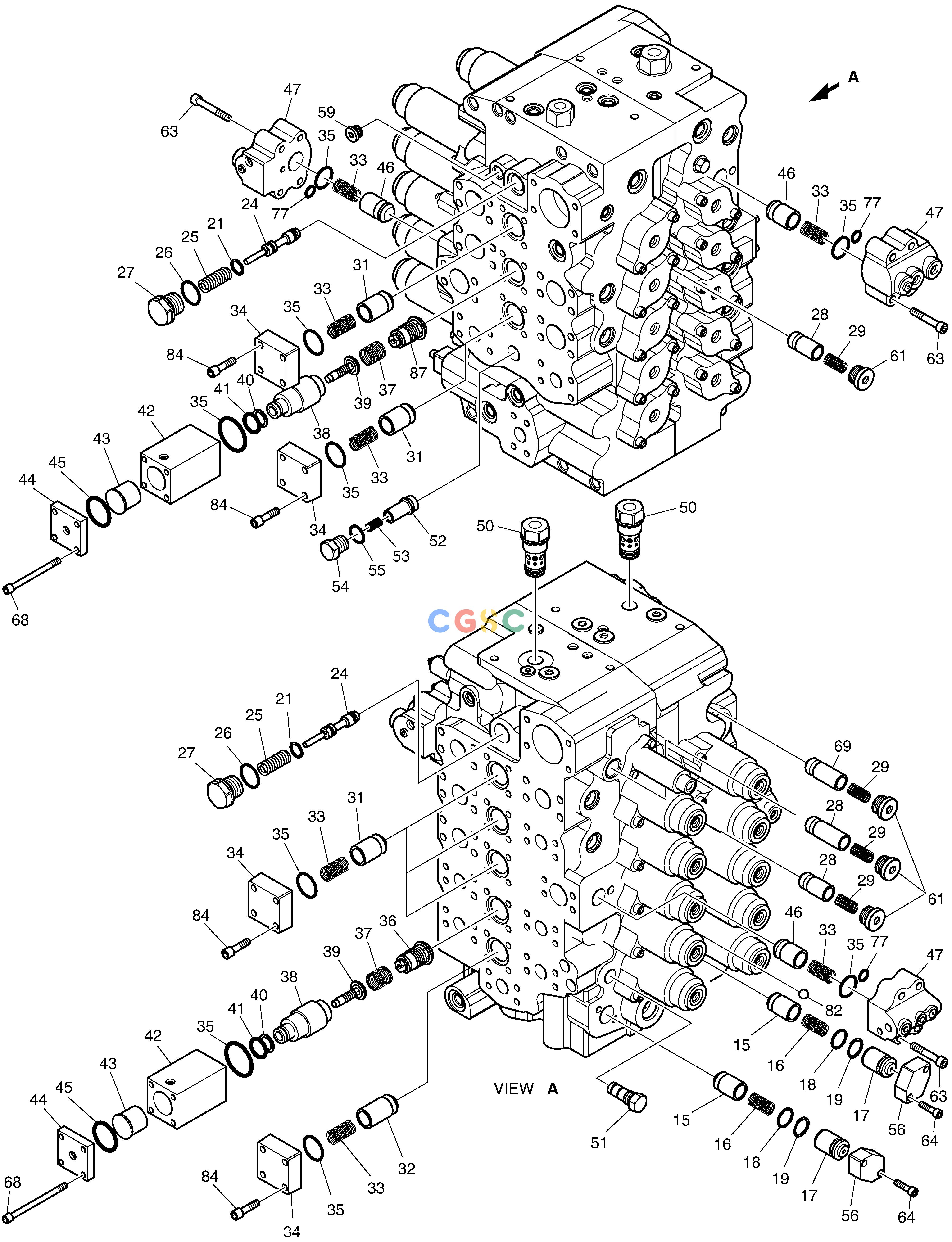 斗山零件查询CONTROL VALVE(3) DX490LC-5(S/N:10001~10011) Doosan parts catalog online