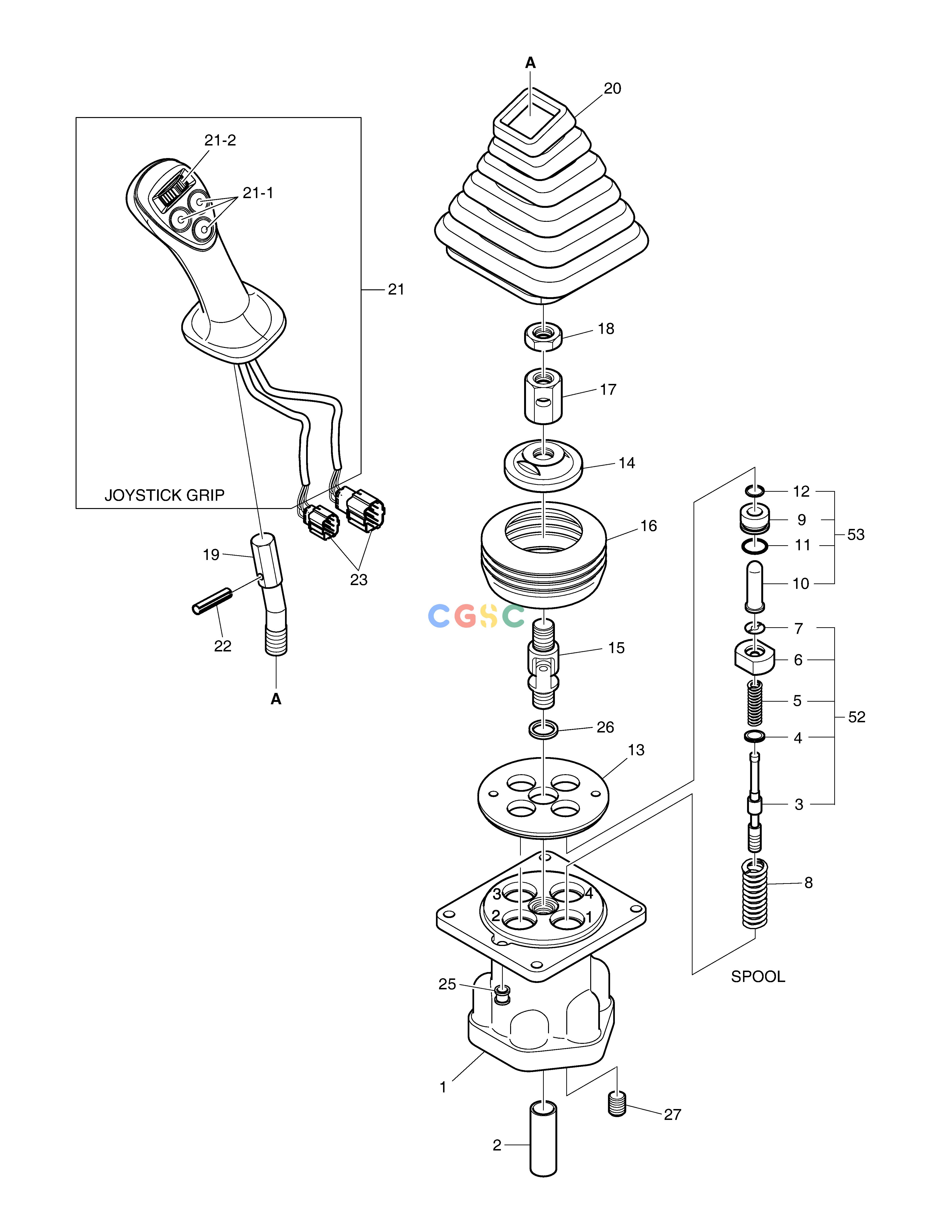 斗山零件查询JOYSTICK VALVE DX490LC-5(S/N:10001~10011) Doosan parts catalog online