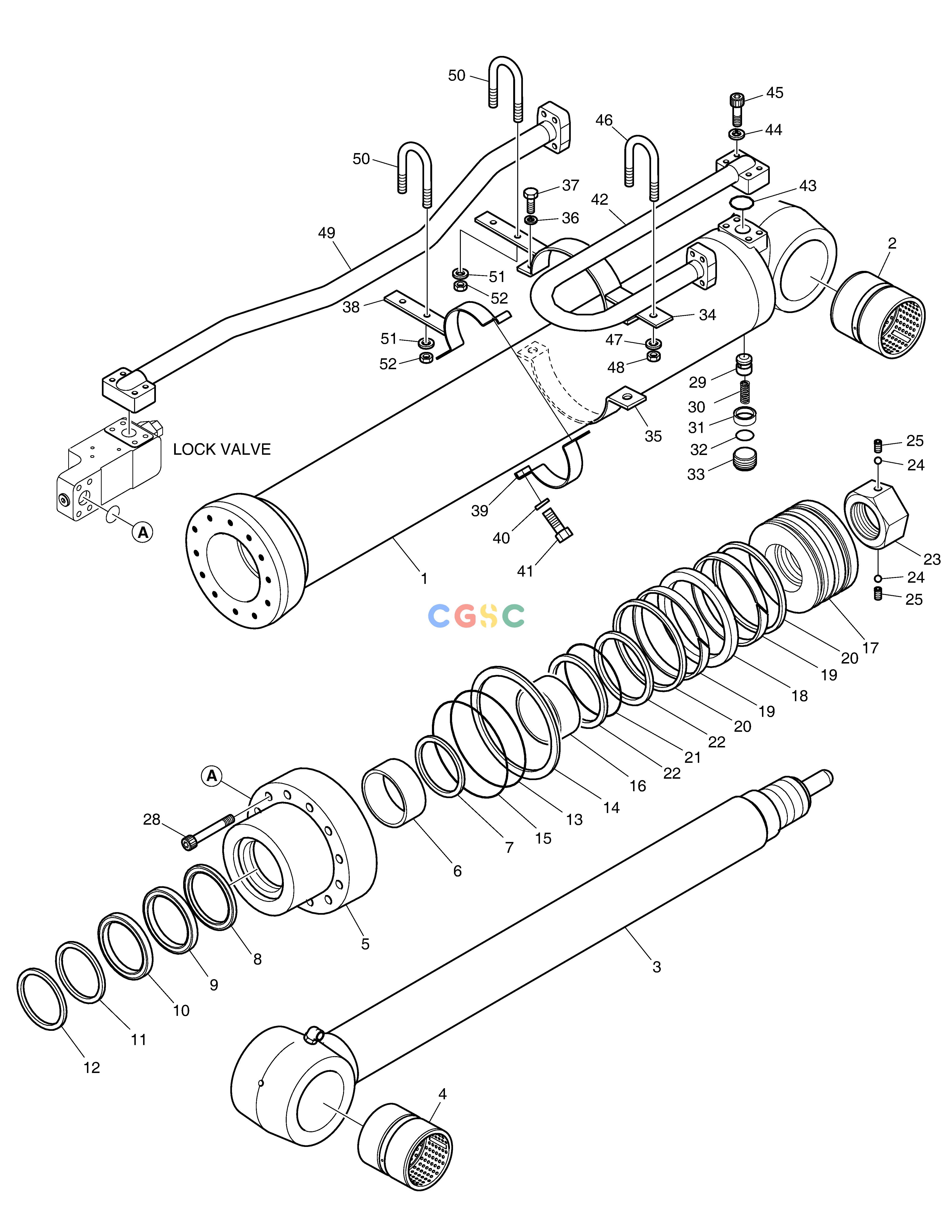 斗山零件查询ARM CYLINDER-LOCK VALVE DX490LC-5(S/N:10001~10011) Doosan parts catalog online