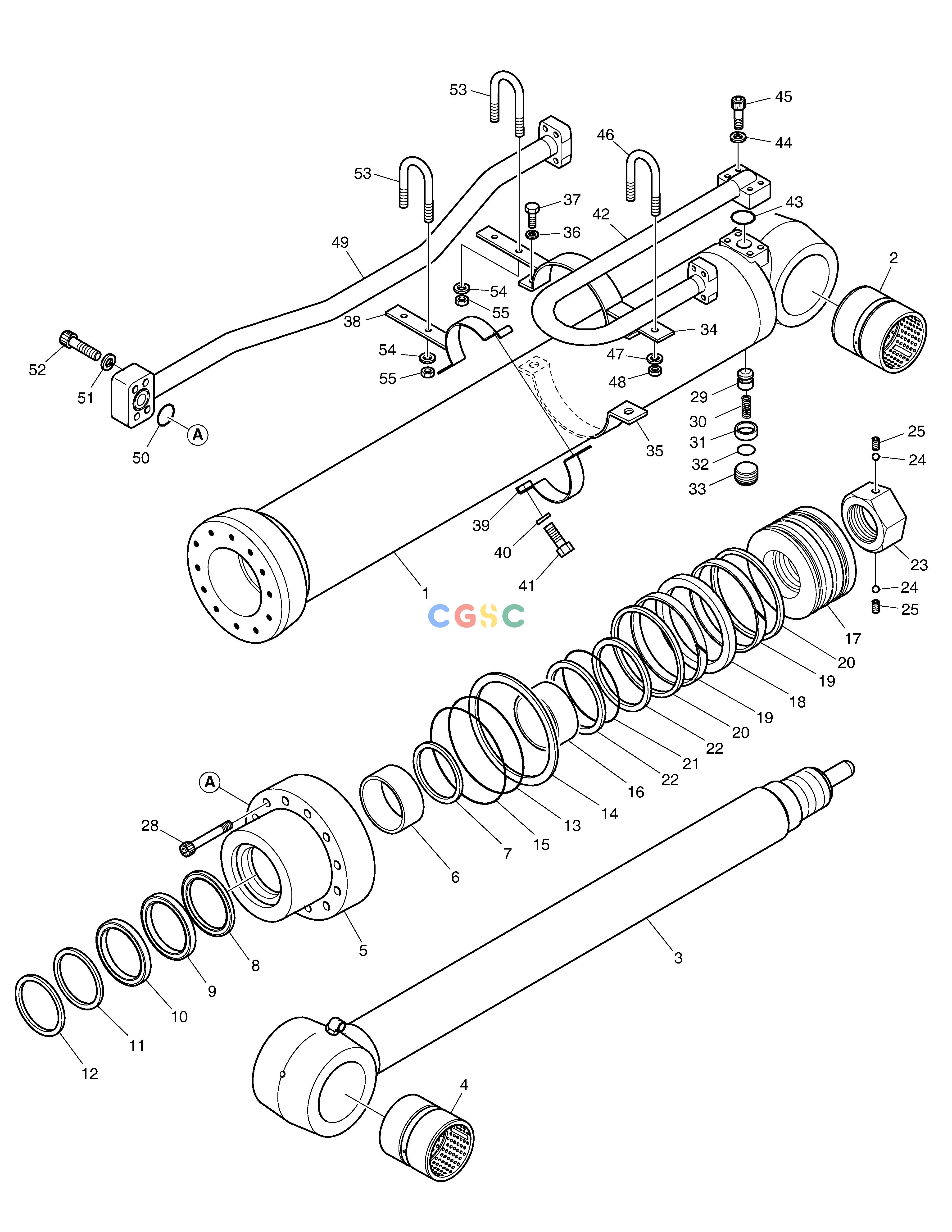 斗山零件查询ARM CYLINDER-BOOM 6.3m DX490LC-5(S/N:10001~10011) Doosan parts catalog online