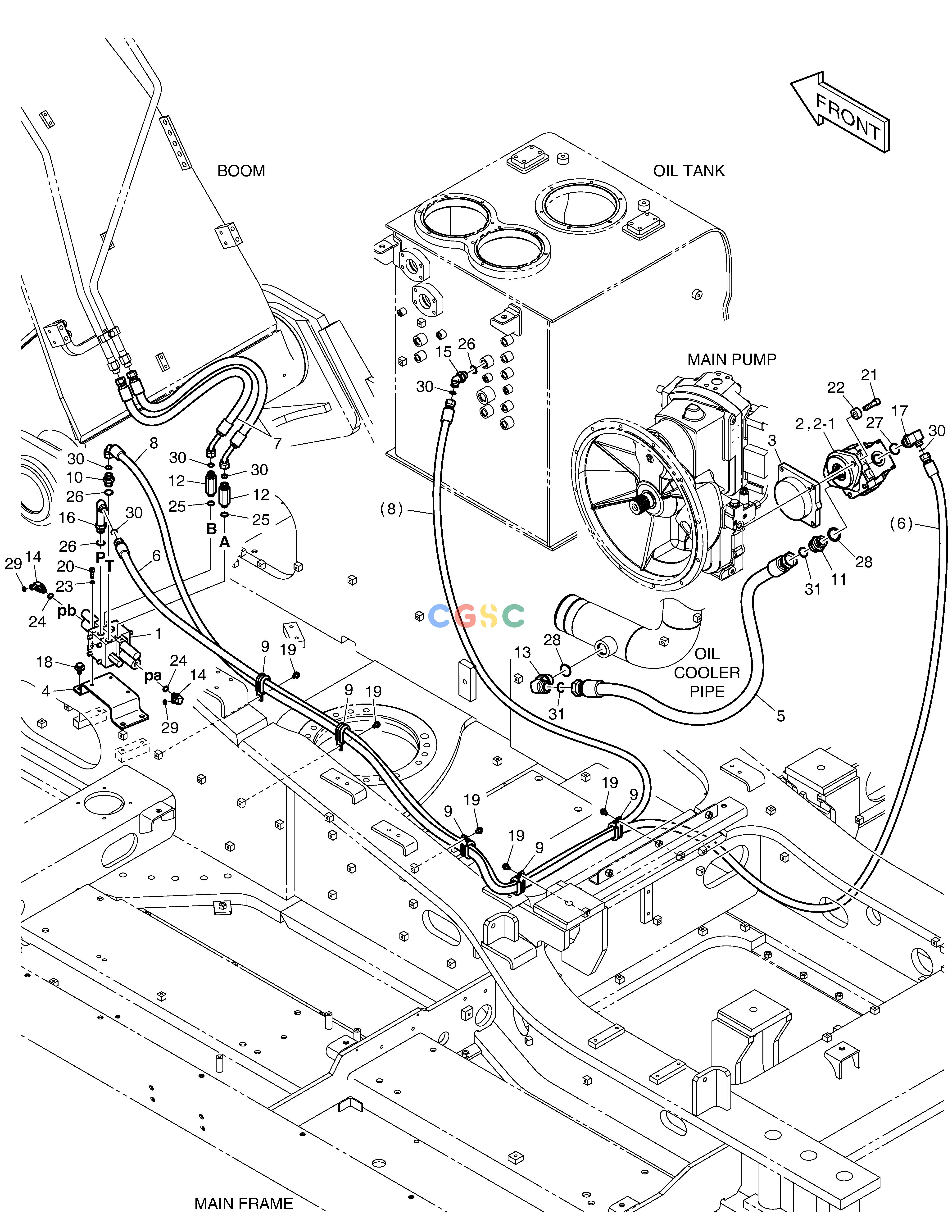 斗山零件查询MAIN PIPING - ROTATING DX490LC-5(S/N:10001~10011) Doosan parts catalog online