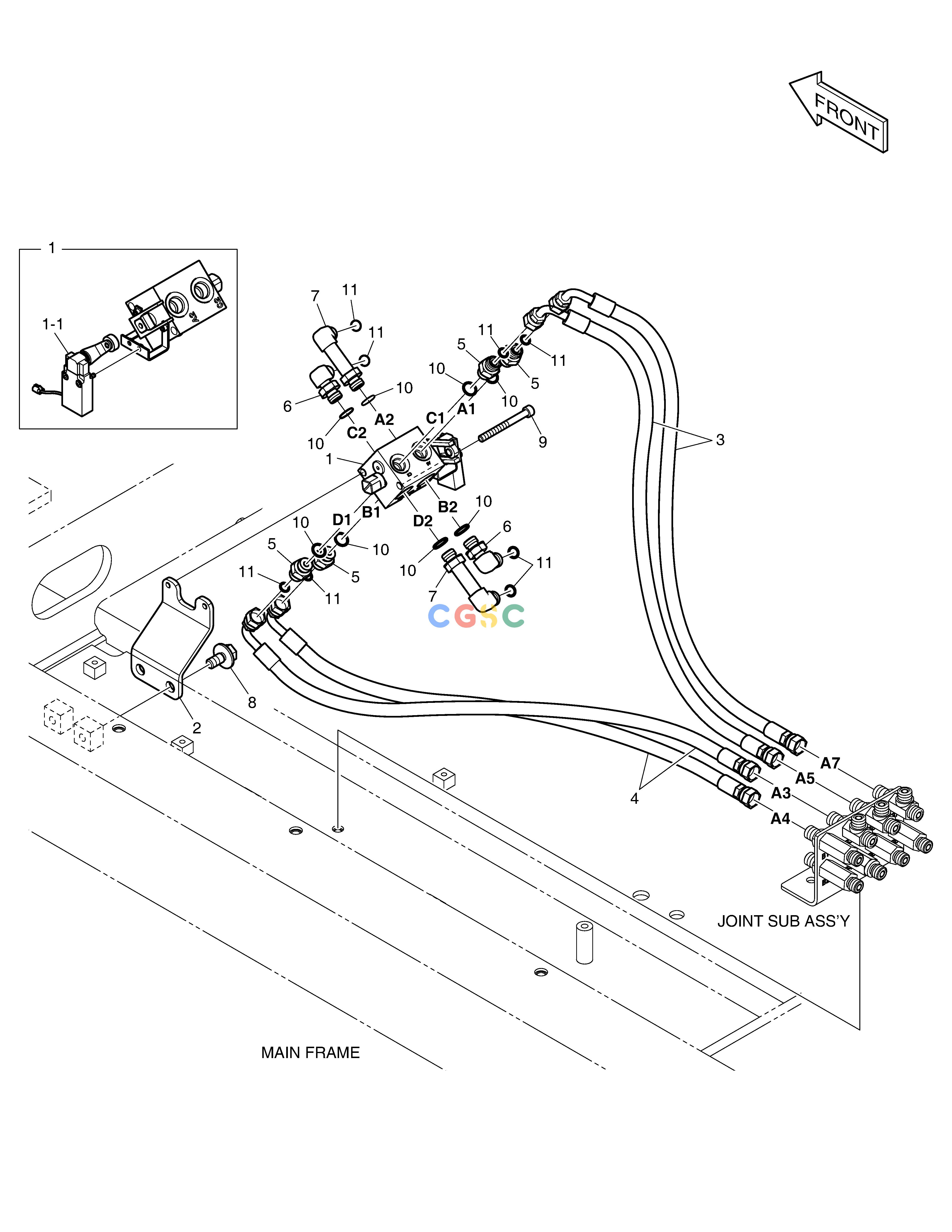 斗山零件查询PILOT PIPING - PATTERN CHANGE(1) DX490LC-5(S/N:10001~10011) Doosan parts catalog online