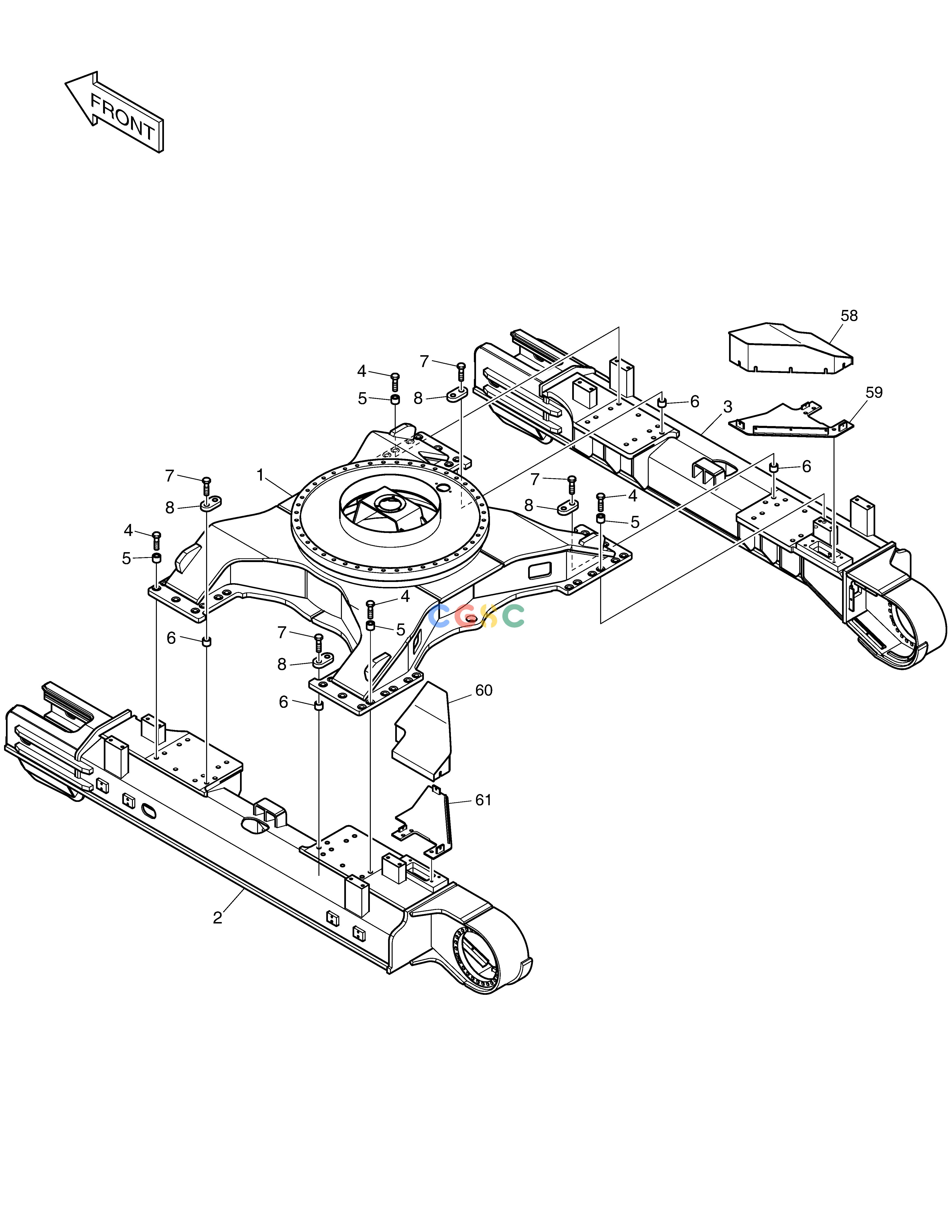 斗山零件查询TRACK FRAME - 3.9m DX490LC-5(S/N:10001~10011) Doosan parts catalog online