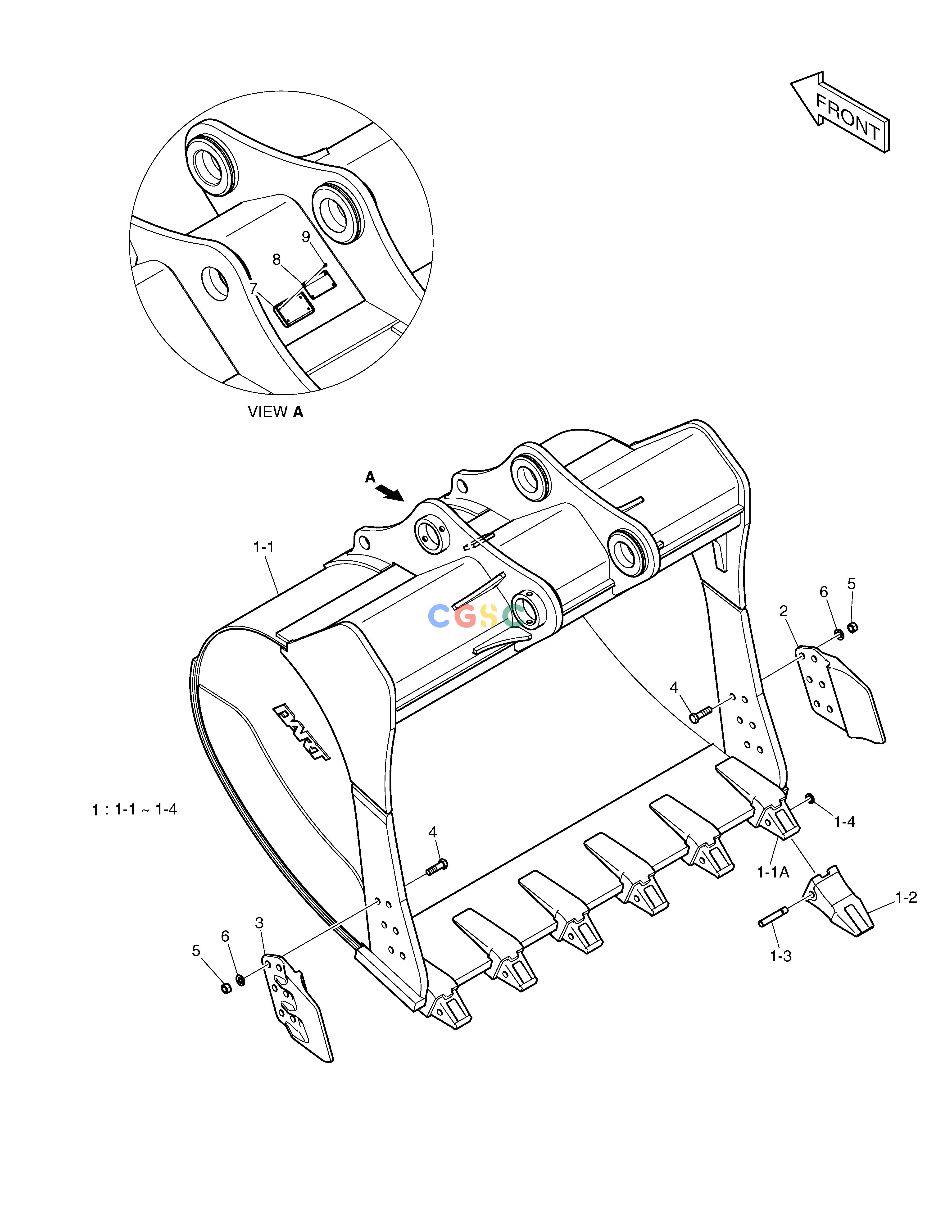 斗山零件查询BUCKET ASS'Y - 3.60m³ - HEAVY DUTY DX490LC-5(S/N:10001~10011) Doosan parts catalog online