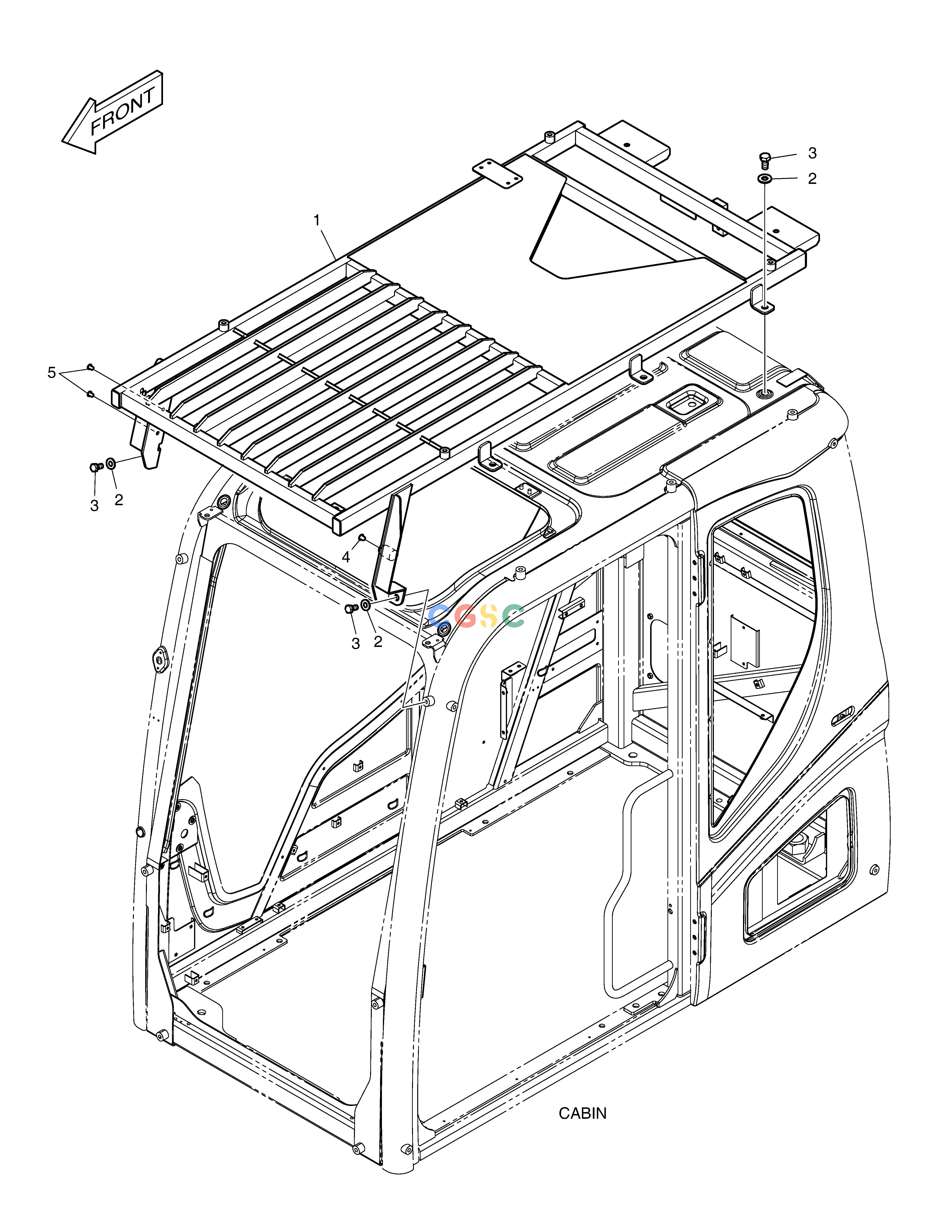 斗山零件查询TOP GUARD DX490LC-5(S/N:10001~10011) Doosan parts catalog online