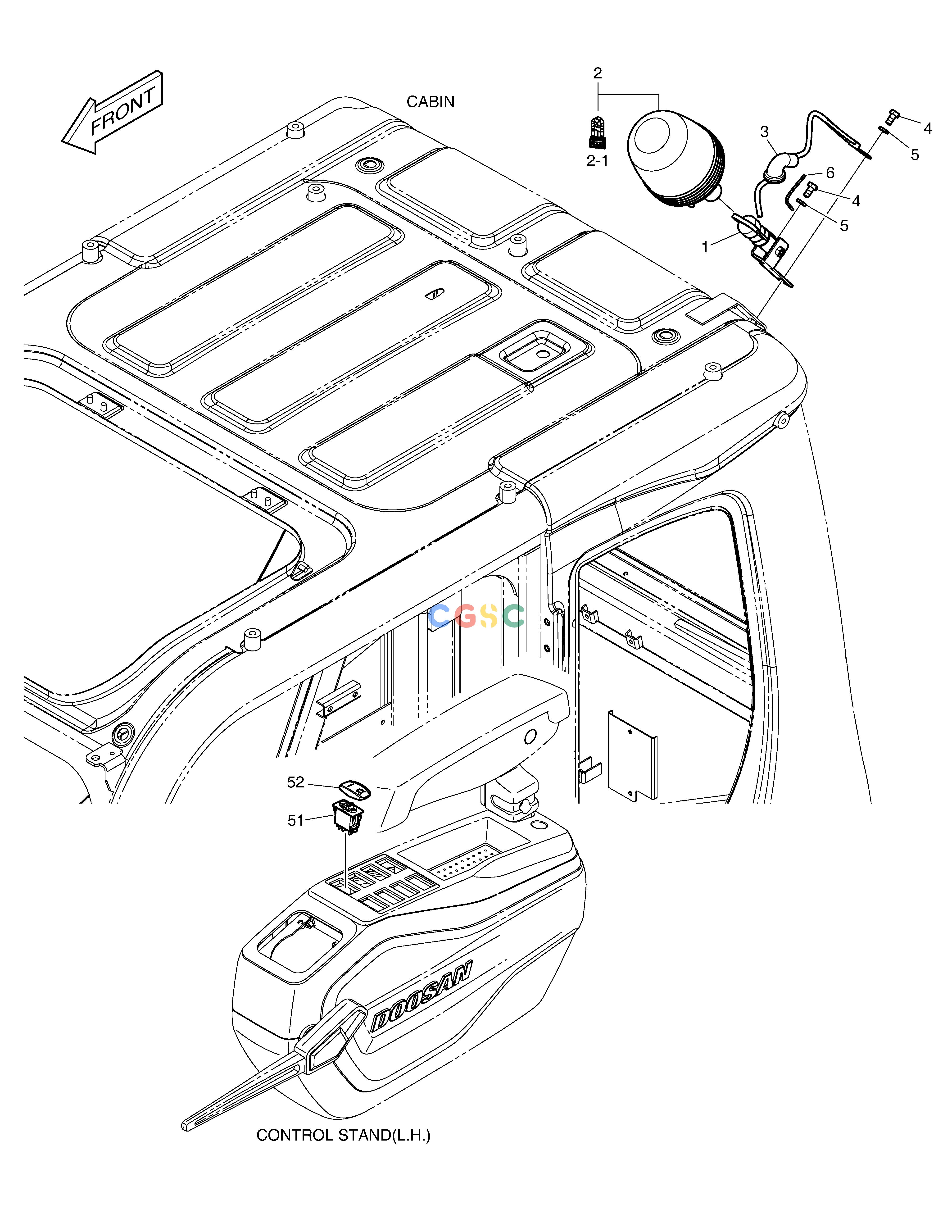 斗山零件查询ROTATING BEACON DX490LC-5(S/N:10001~10011) Doosan parts catalog online