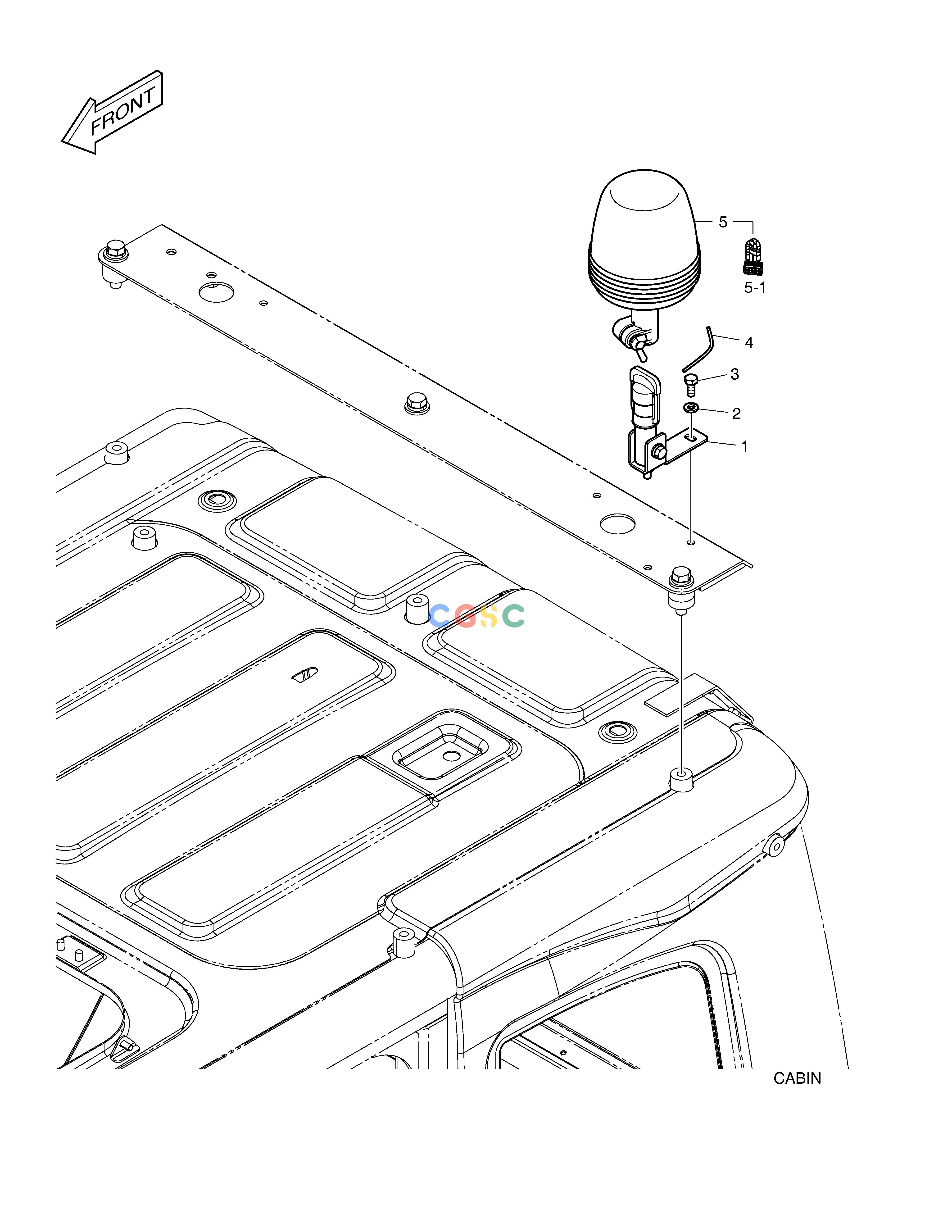 斗山零件查询ROTATING BEACON - WITH LAMP DX490LC-5(S/N:10001~10011) Doosan parts catalog online