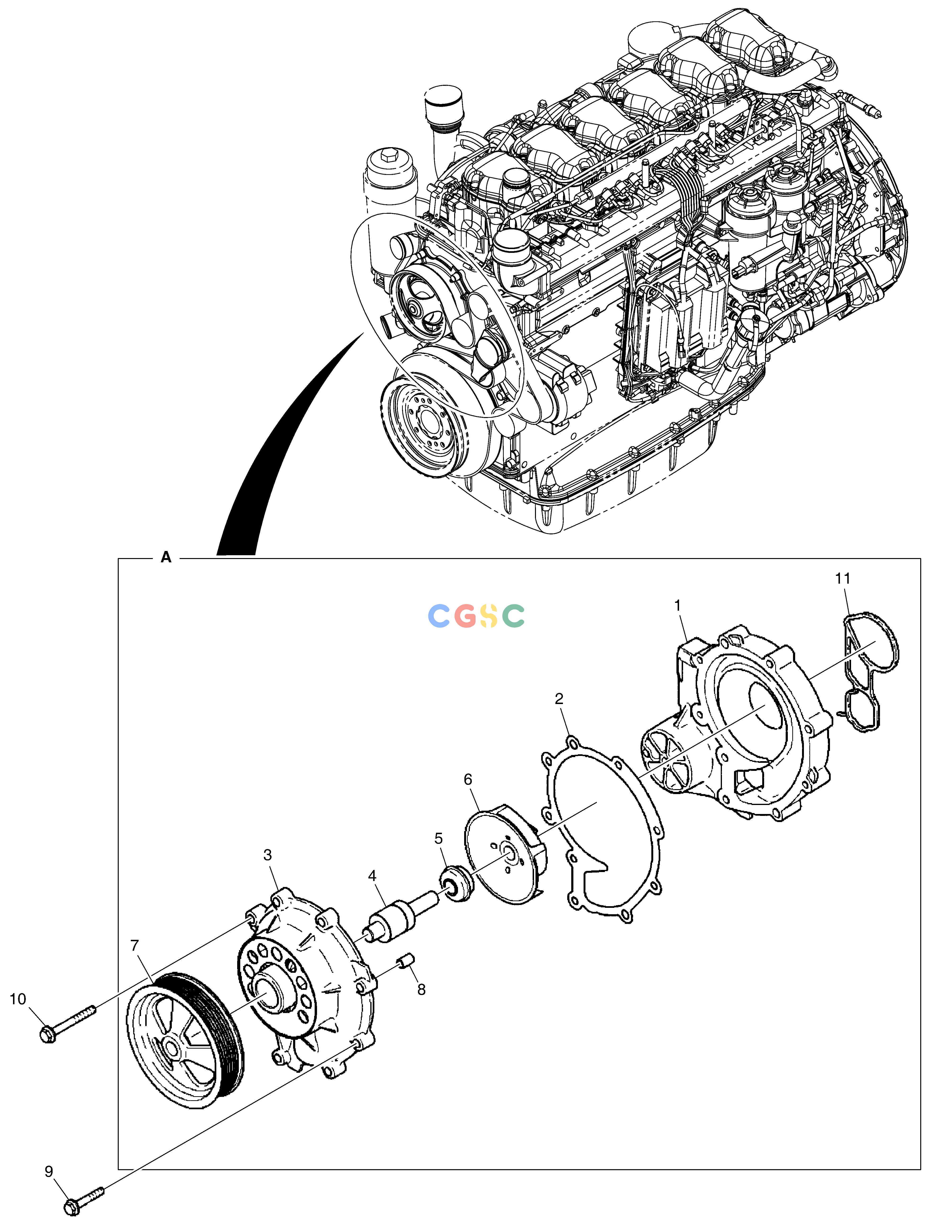 斗山零件查询WATER PUMP DX420LC-5(S/N:10001~10010) Doosan parts catalog online