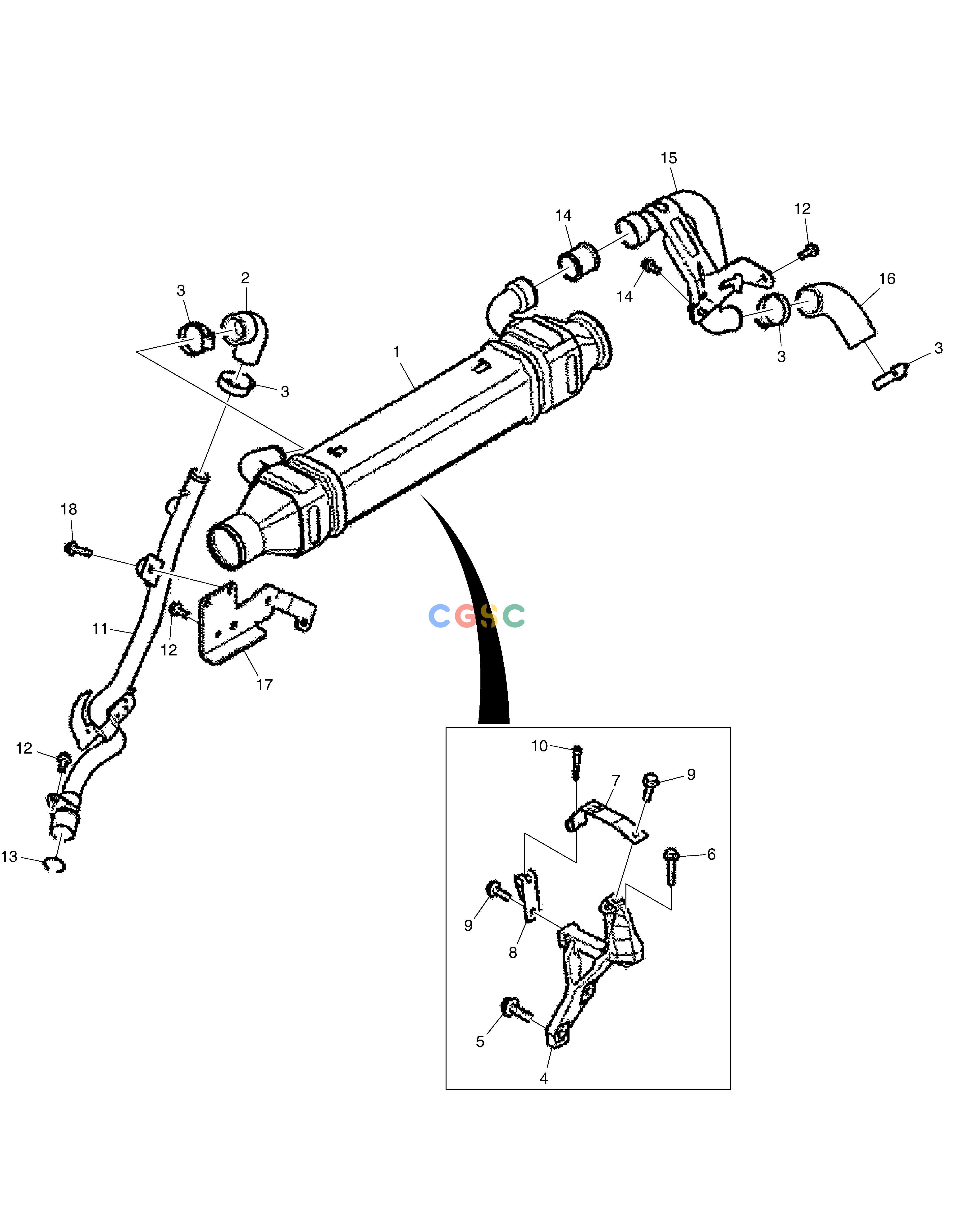 斗山零件查询EGR COOLER DX420LC-5(S/N:10001~10010) Doosan parts catalog online