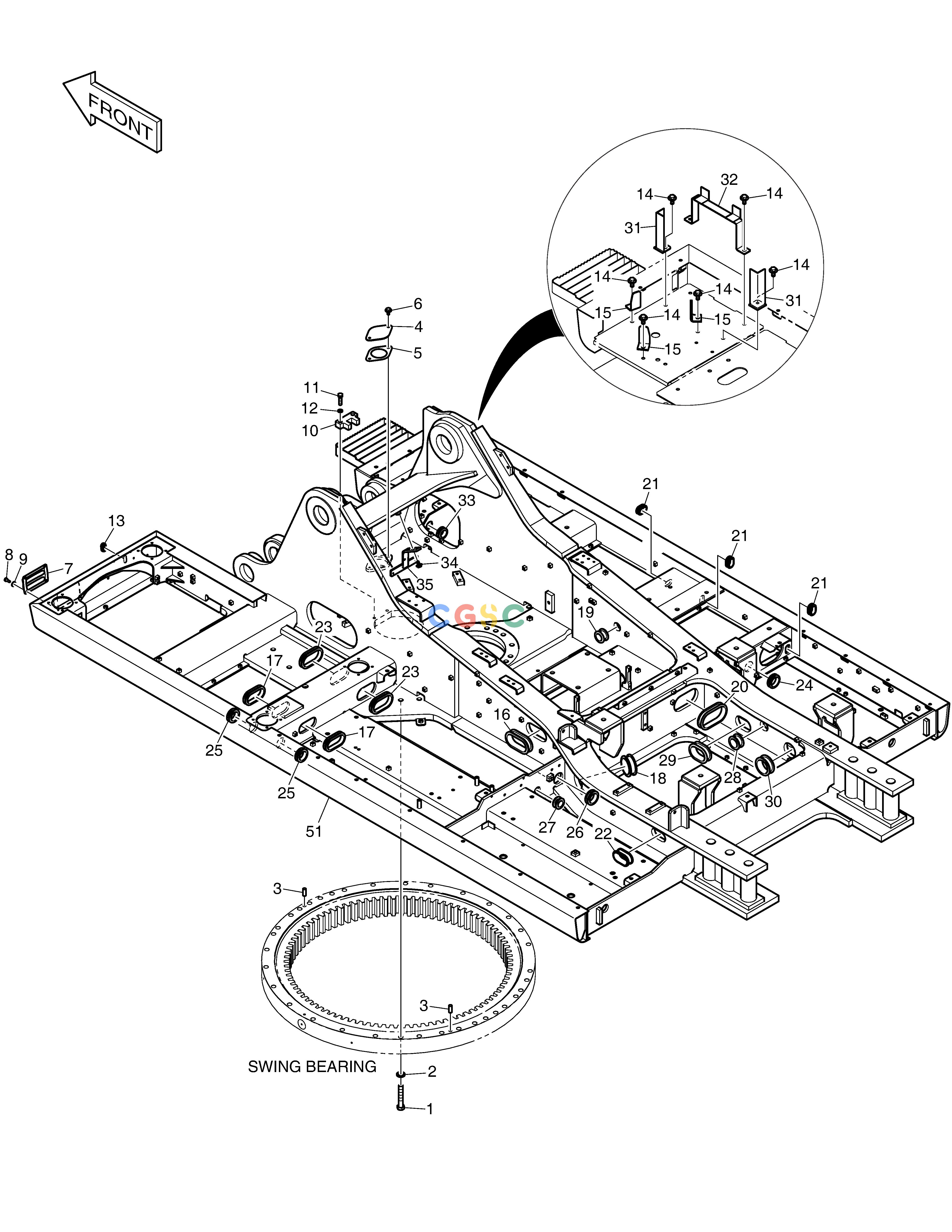 斗山零件查询MAIN FRAME DX420LC-5(S/N:10001~10010) Doosan parts catalog online