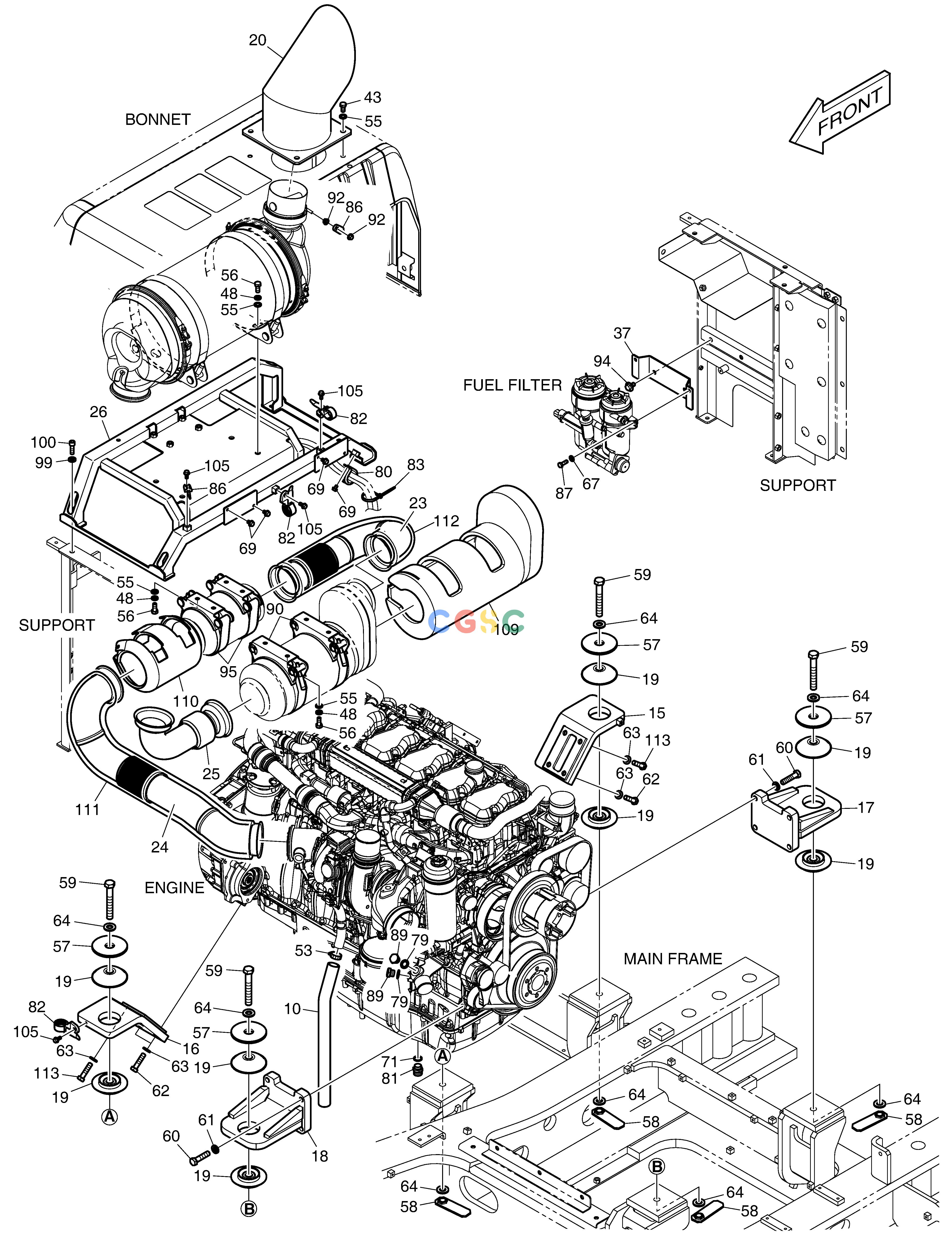 斗山零件查询ENGINE MOUNTING(1) DX420LC-5(S/N:10001~10010) Doosan parts catalog online