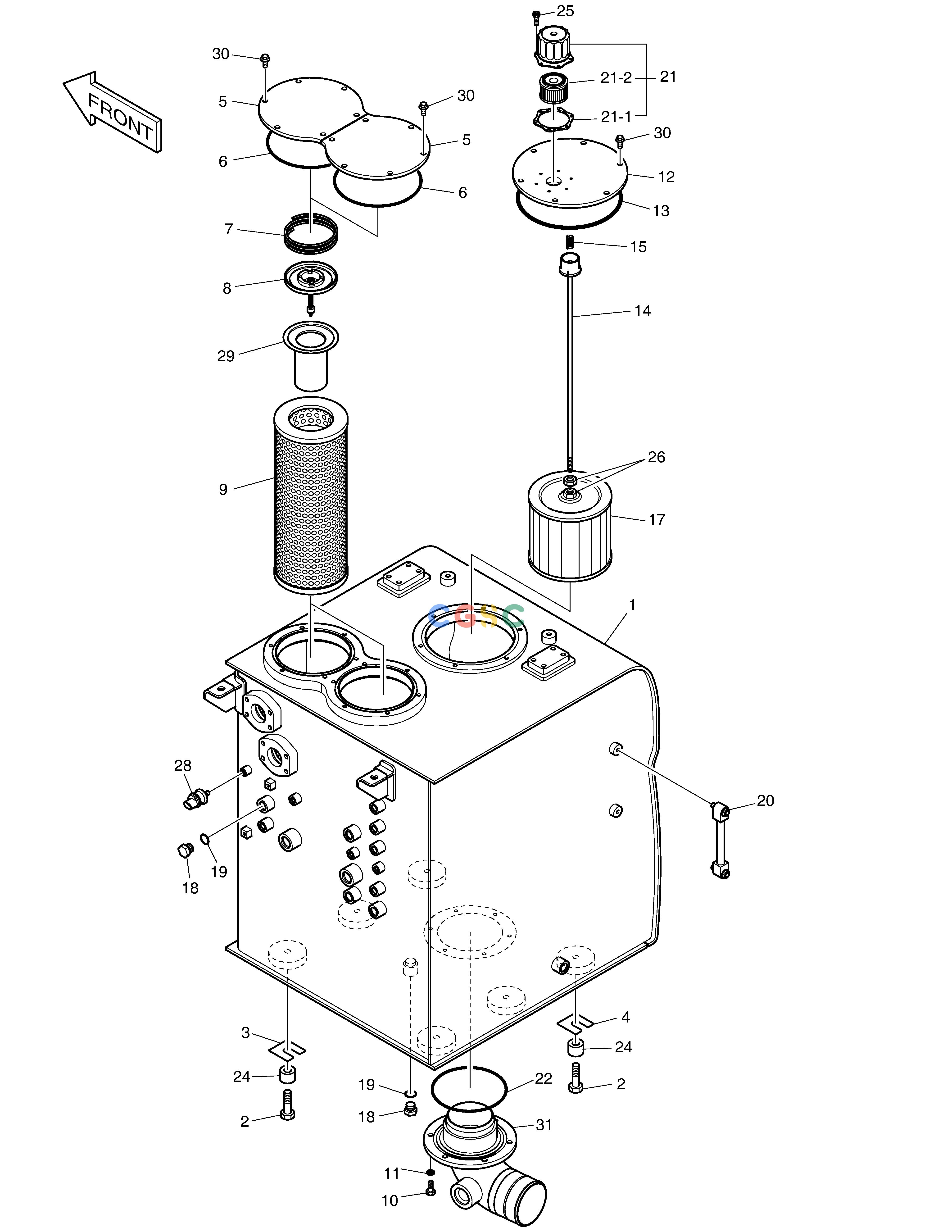 斗山零件查询OIL TANK DX420LC-5(S/N:10001~10010) Doosan parts catalog online