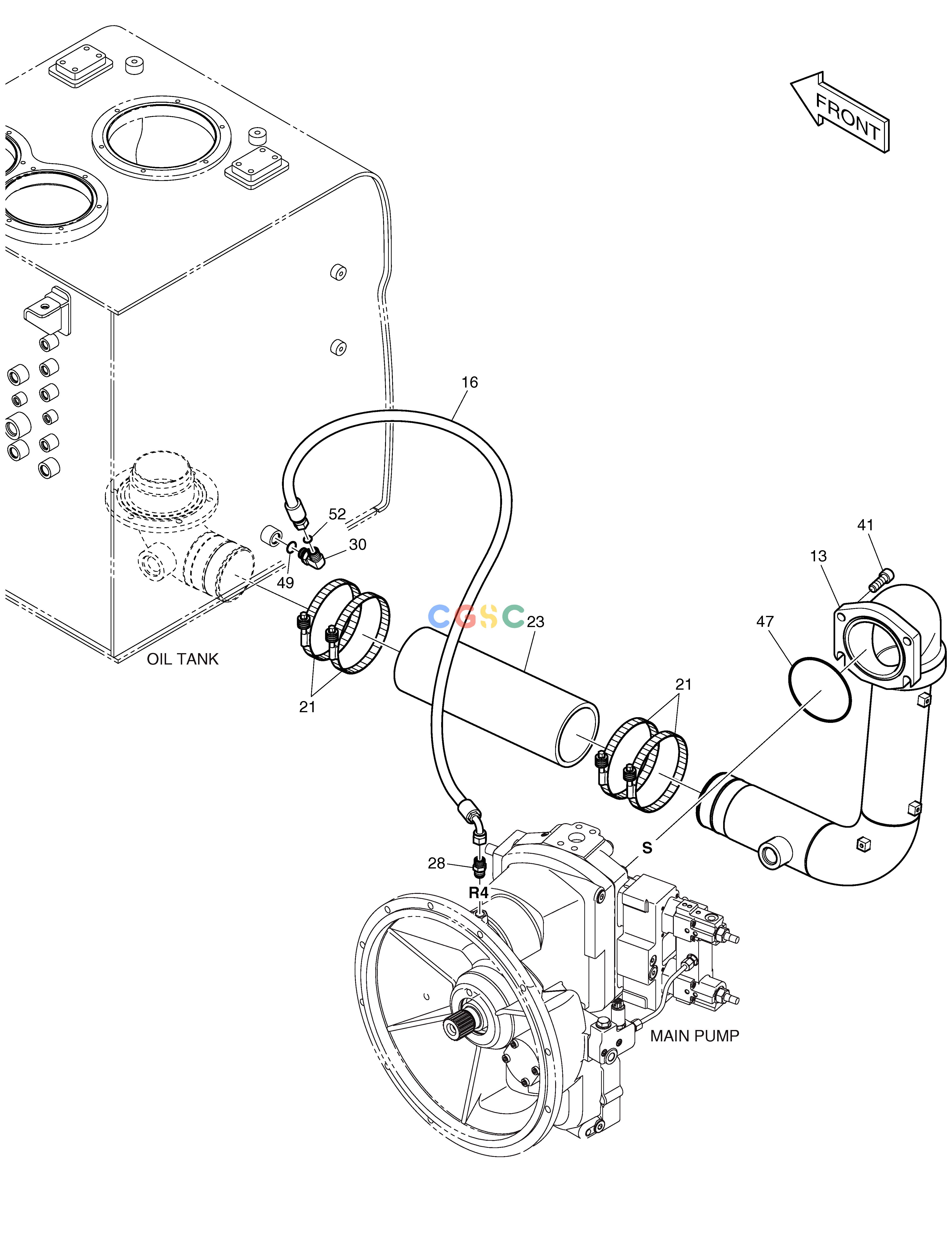 斗山零件查询OIL COOLER PIPING(1) DX420LC-5(S/N:10001~10010) Doosan parts catalog online