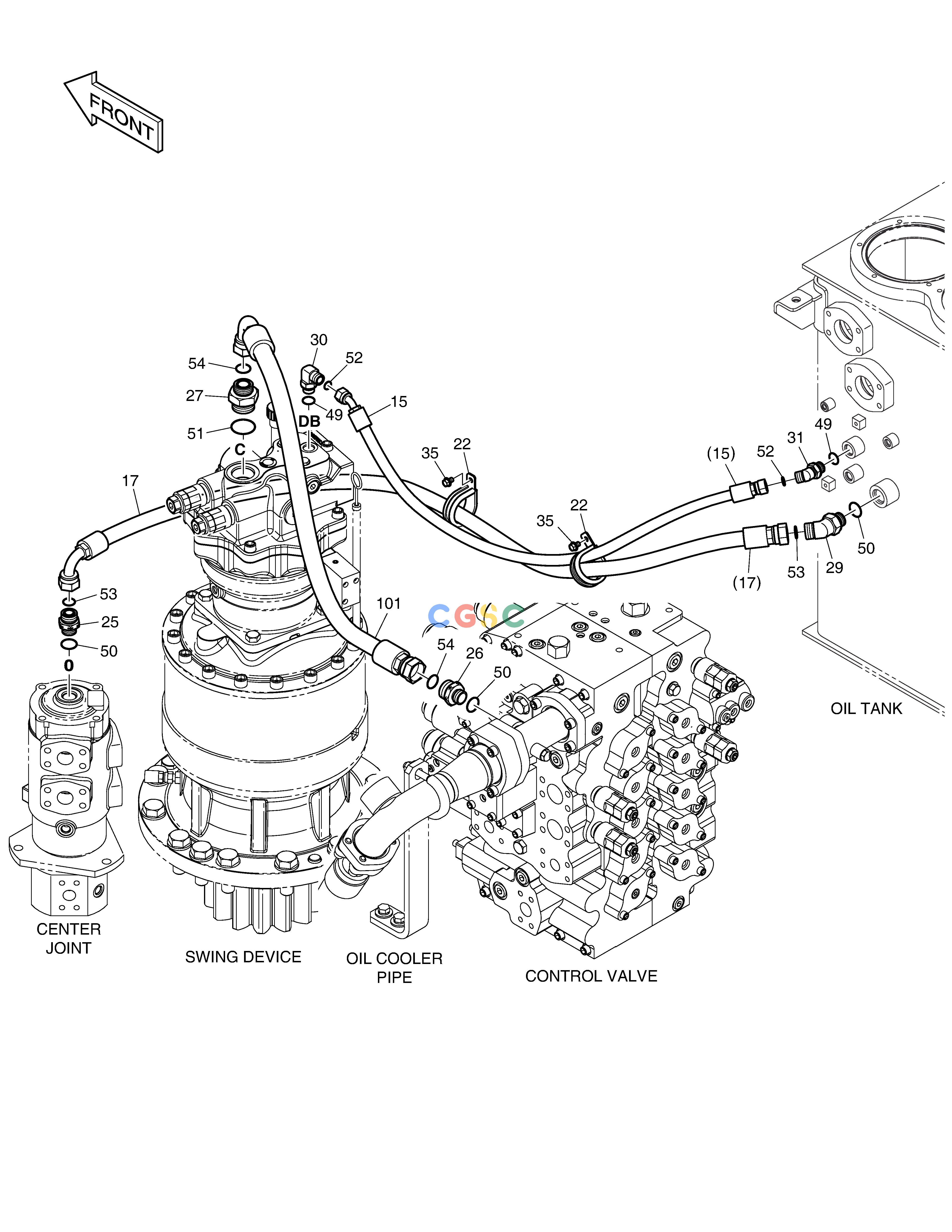 斗山零件查询OIL COOLER PIPING(3) DX420LC-5(S/N:10001~10010) Doosan parts catalog online