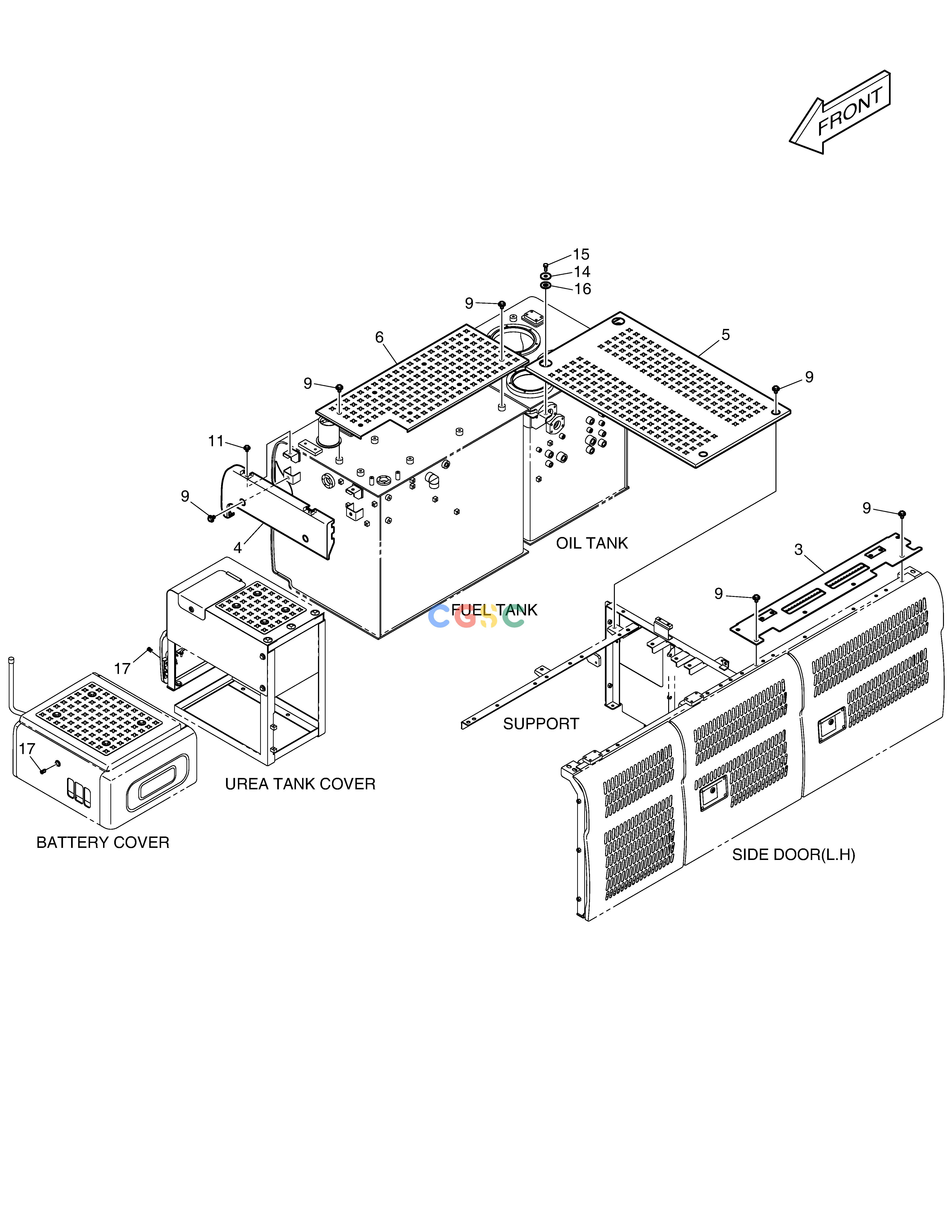 斗山零件查询COVER DX420LC-5(S/N:10001~10010) Doosan parts catalog online