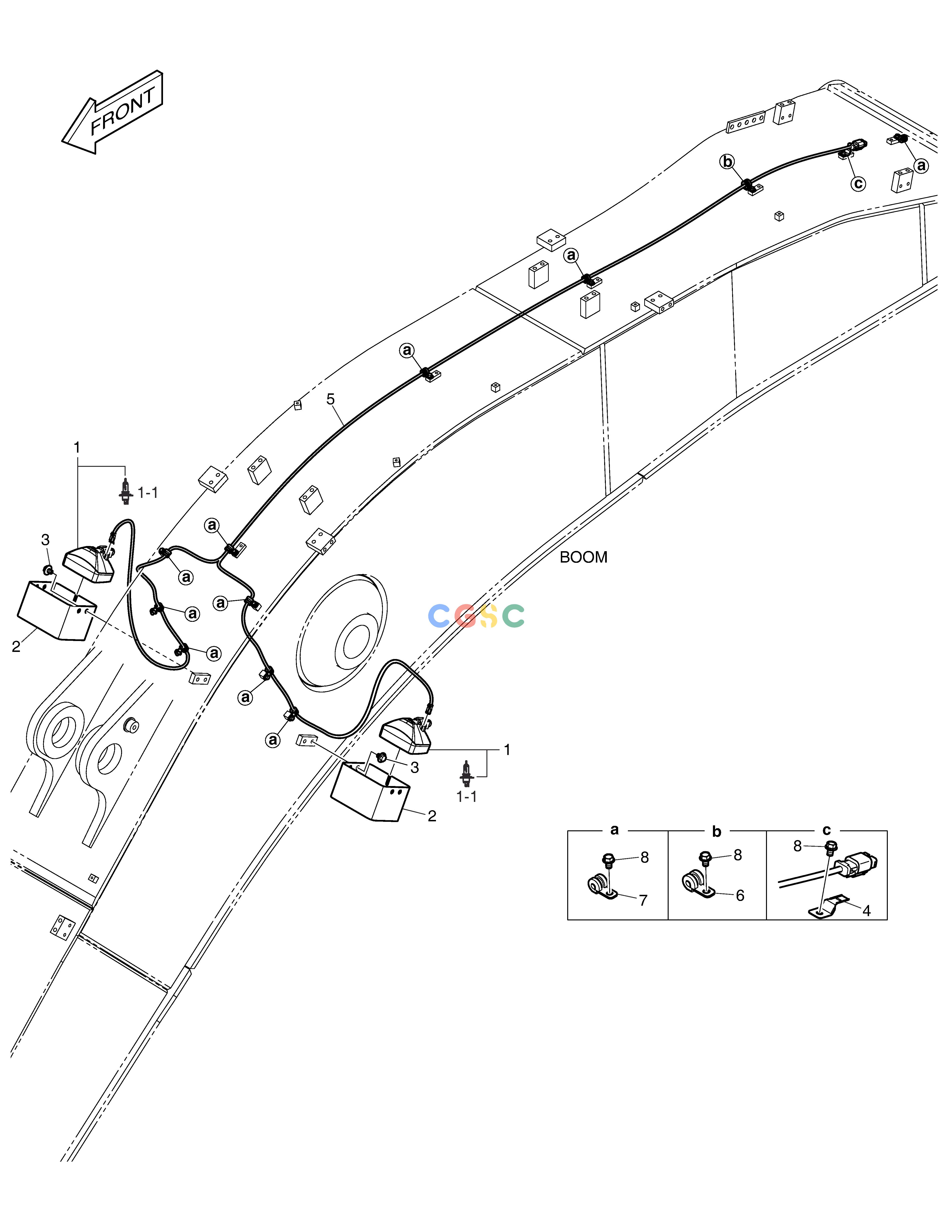 斗山零件查询ELECTRIC PARTS - WORKING LAMP DX420LC-5(S/N:10001~10010) Doosan parts catalog online
