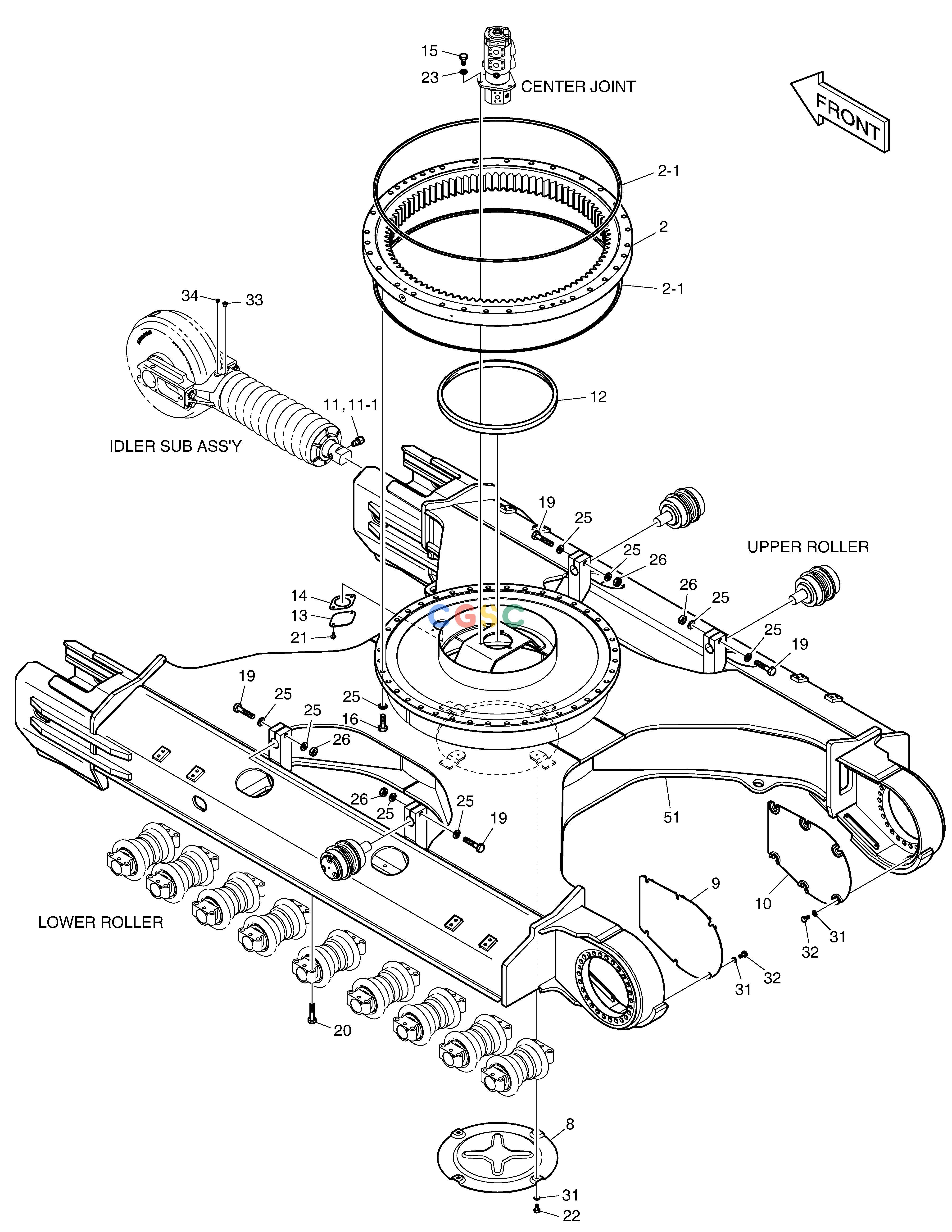 斗山零件查询TRACK FRAME DX420LC-5(S/N:10001~10010) Doosan parts catalog online