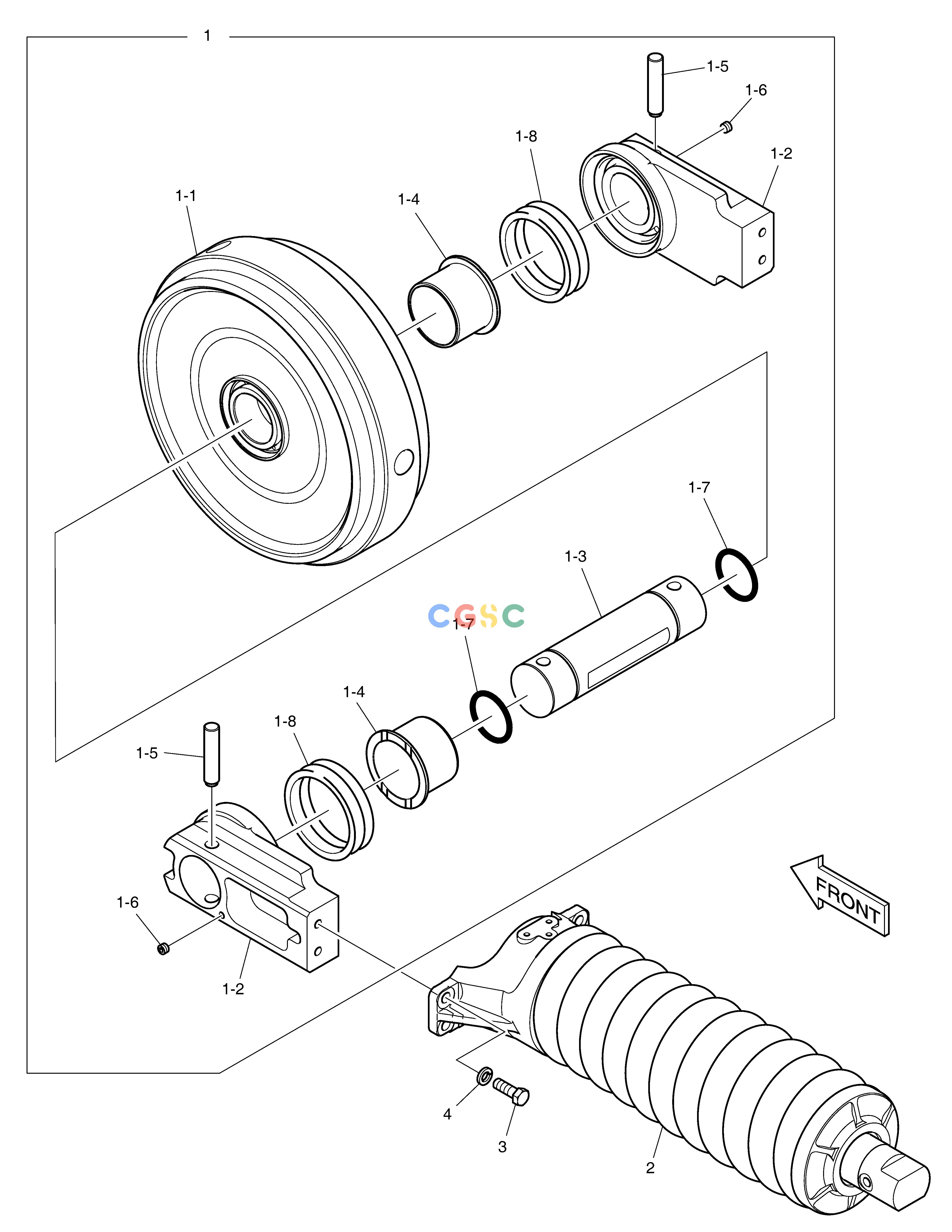 斗山零件查询IDLER DX420LC-5(S/N:10001~10010) Doosan parts catalog online