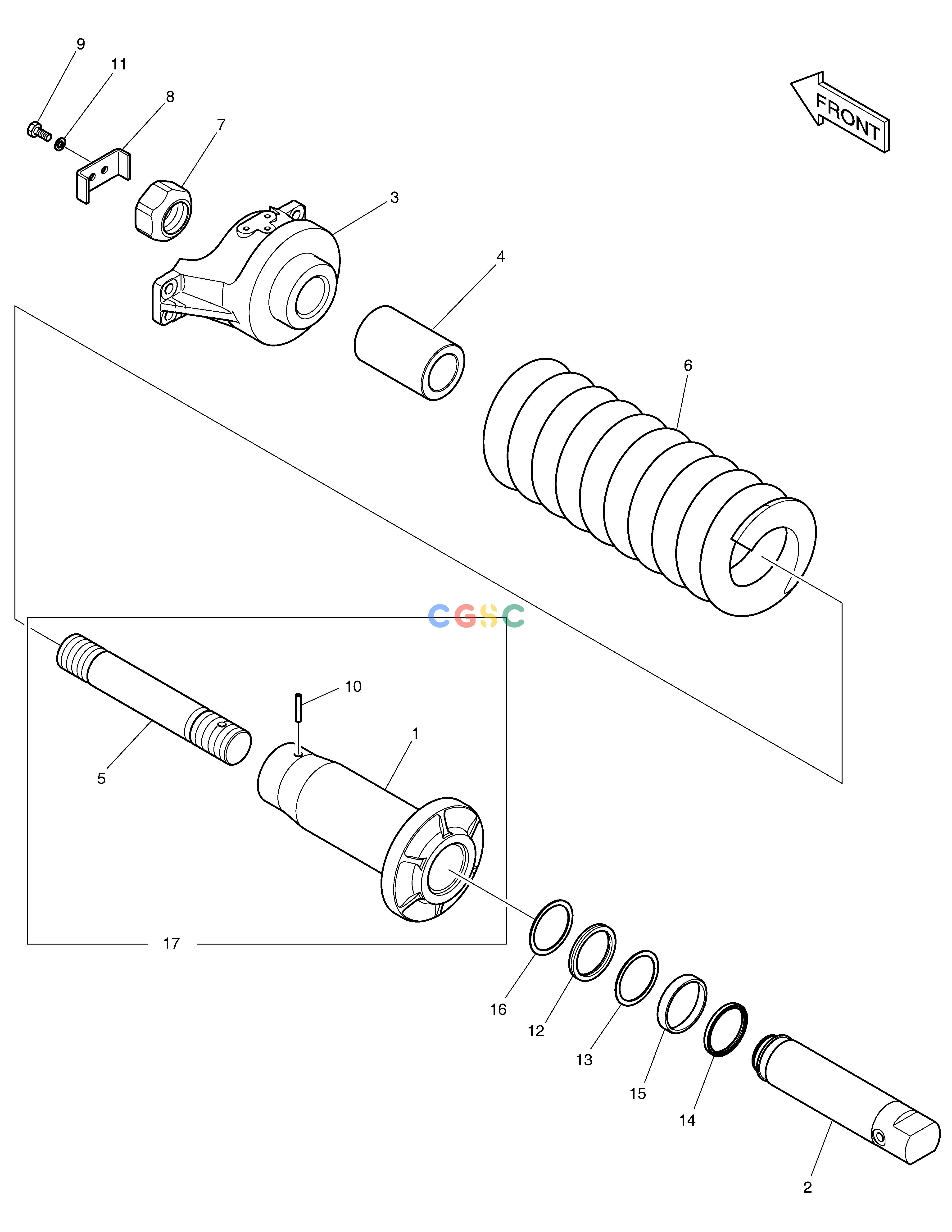 斗山零件查询TRACK SPRING DX420LC-5(S/N:10001~10010) Doosan parts catalog online