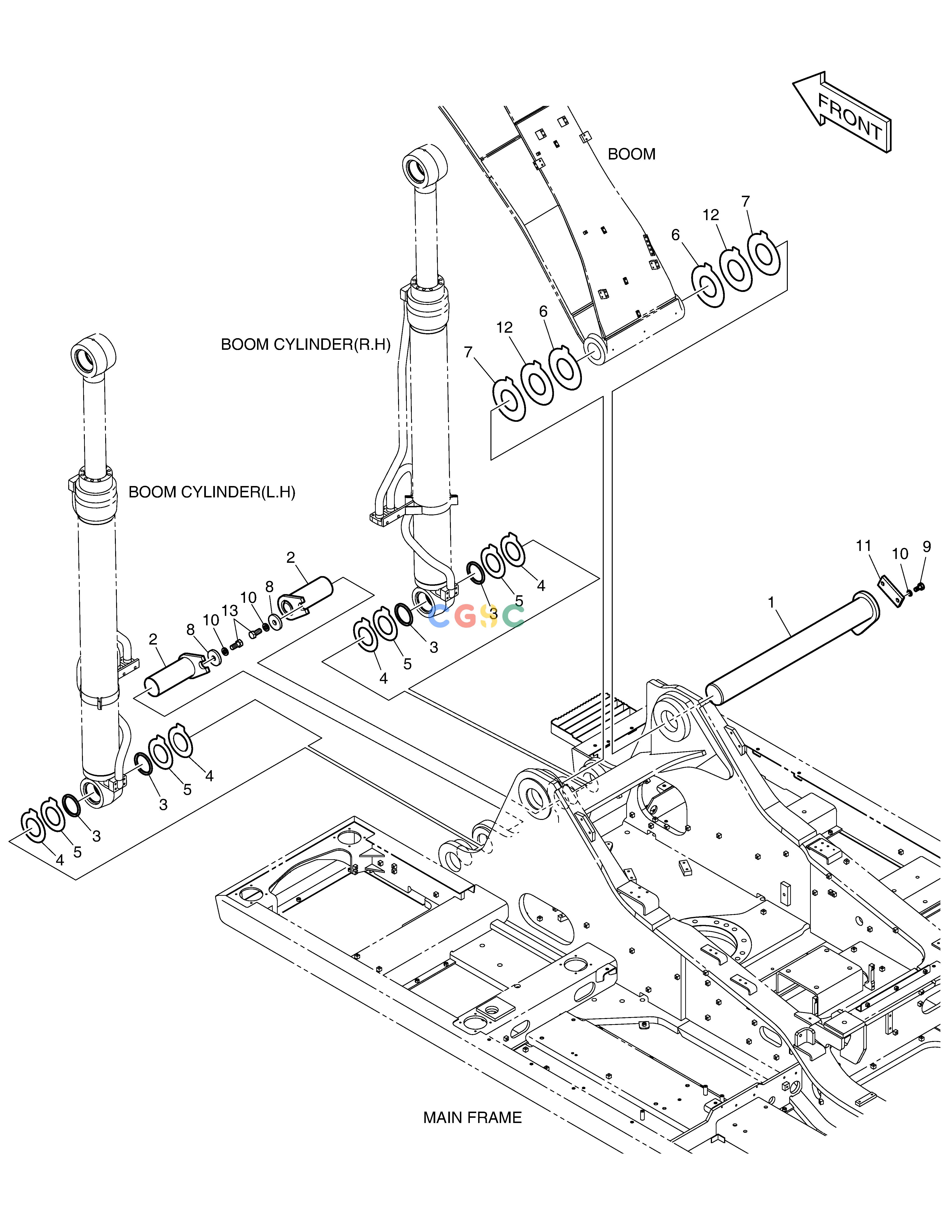 斗山零件查询BOOM MOUNTING DX420LC-5(S/N:10001~10010) Doosan parts catalog online