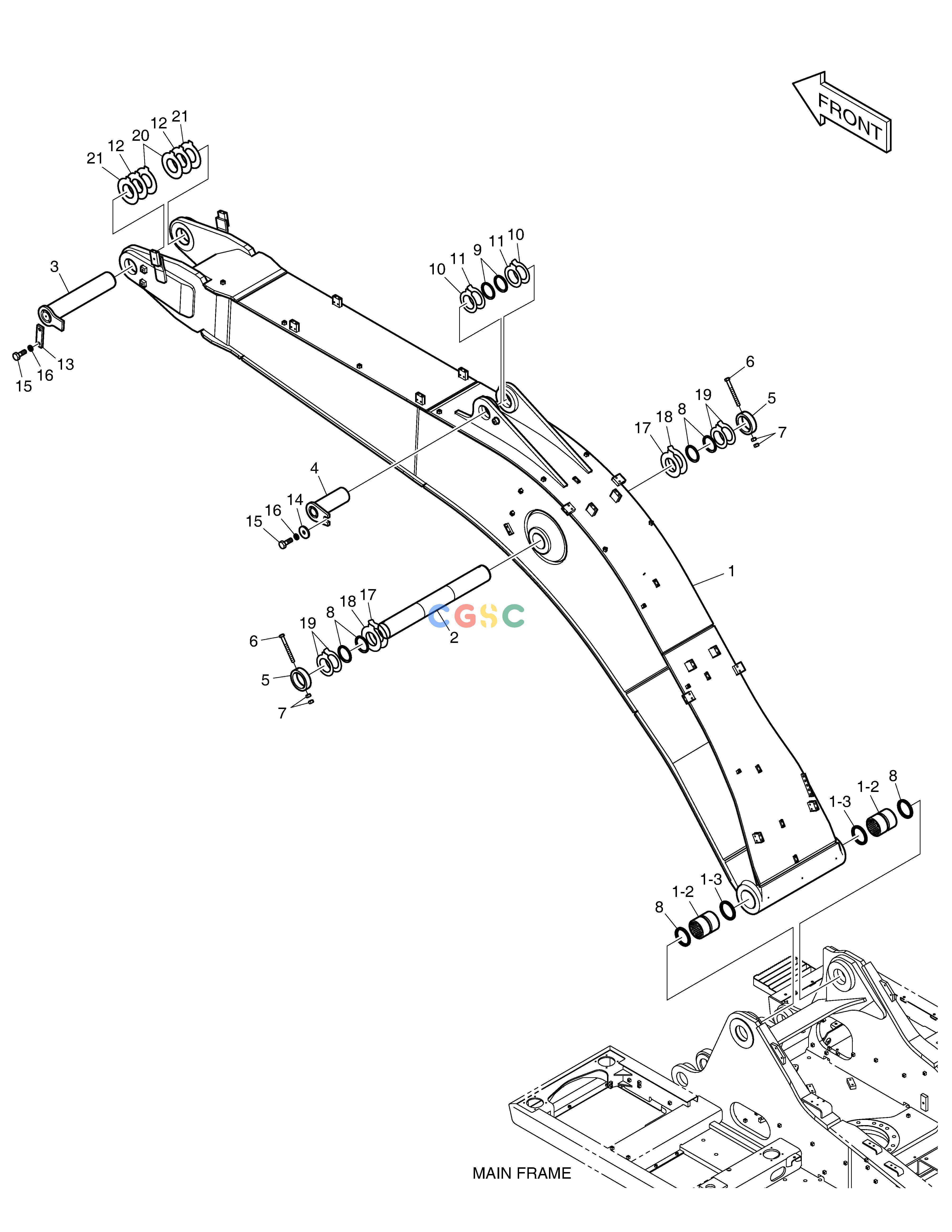 斗山零件查询BOOM - 6.7m DX420LC-5(S/N:10001~10010) Doosan parts catalog online