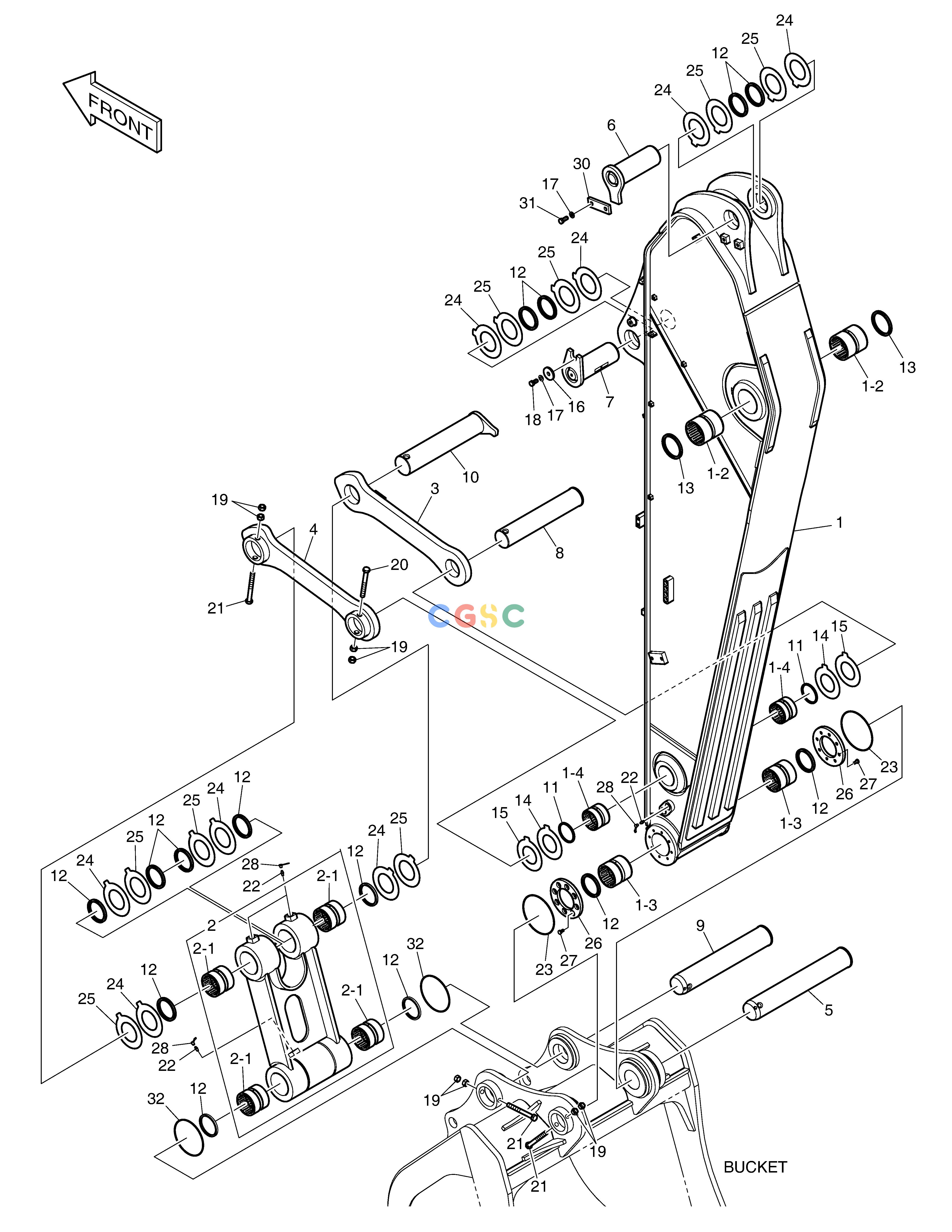 斗山零件查询ARM - 3.25m DX420LC-5(S/N:10001~10010) Doosan parts catalog online