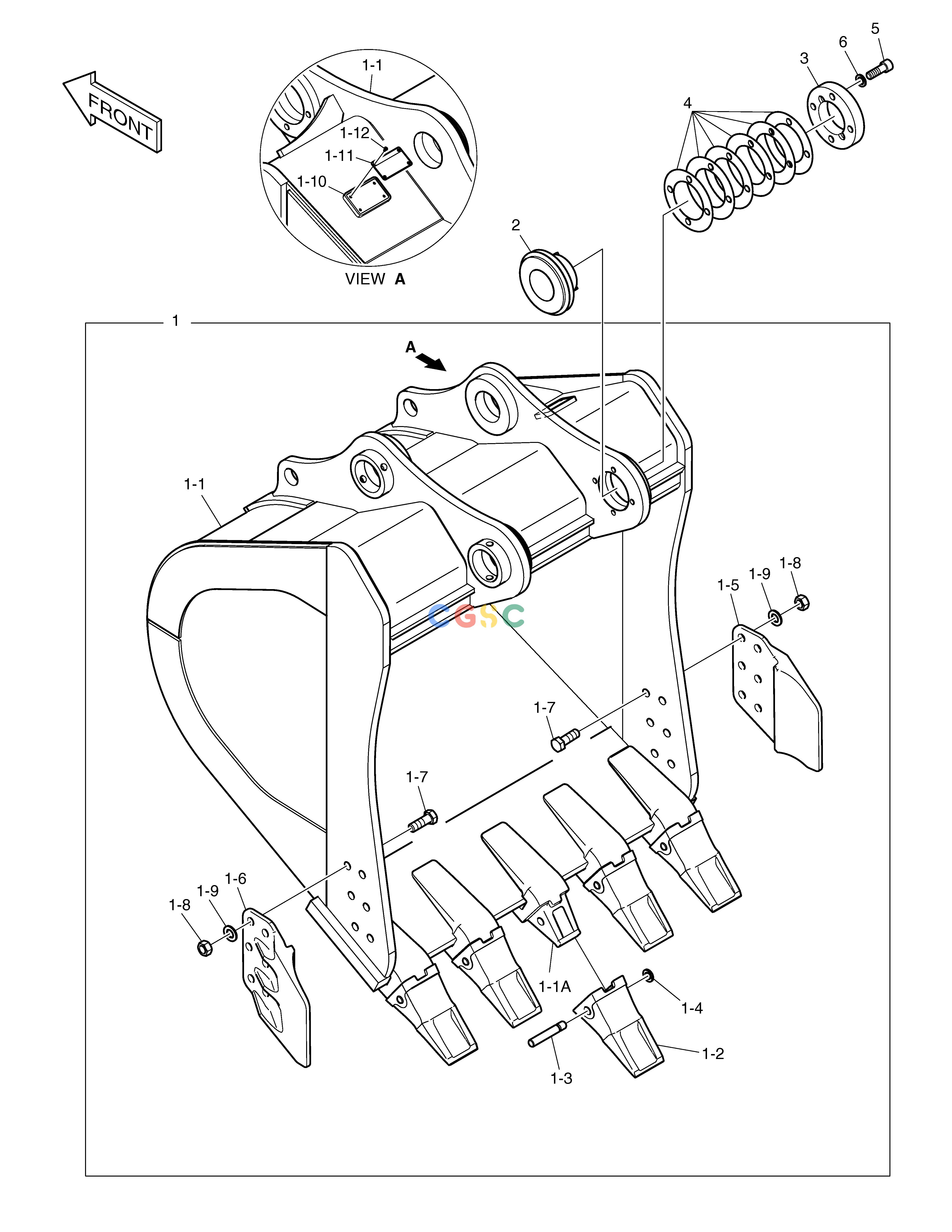 斗山零件查询BUCKET ASS'Y - 1.9m³ DX420LC-5(S/N:10001~10010) Doosan parts catalog online