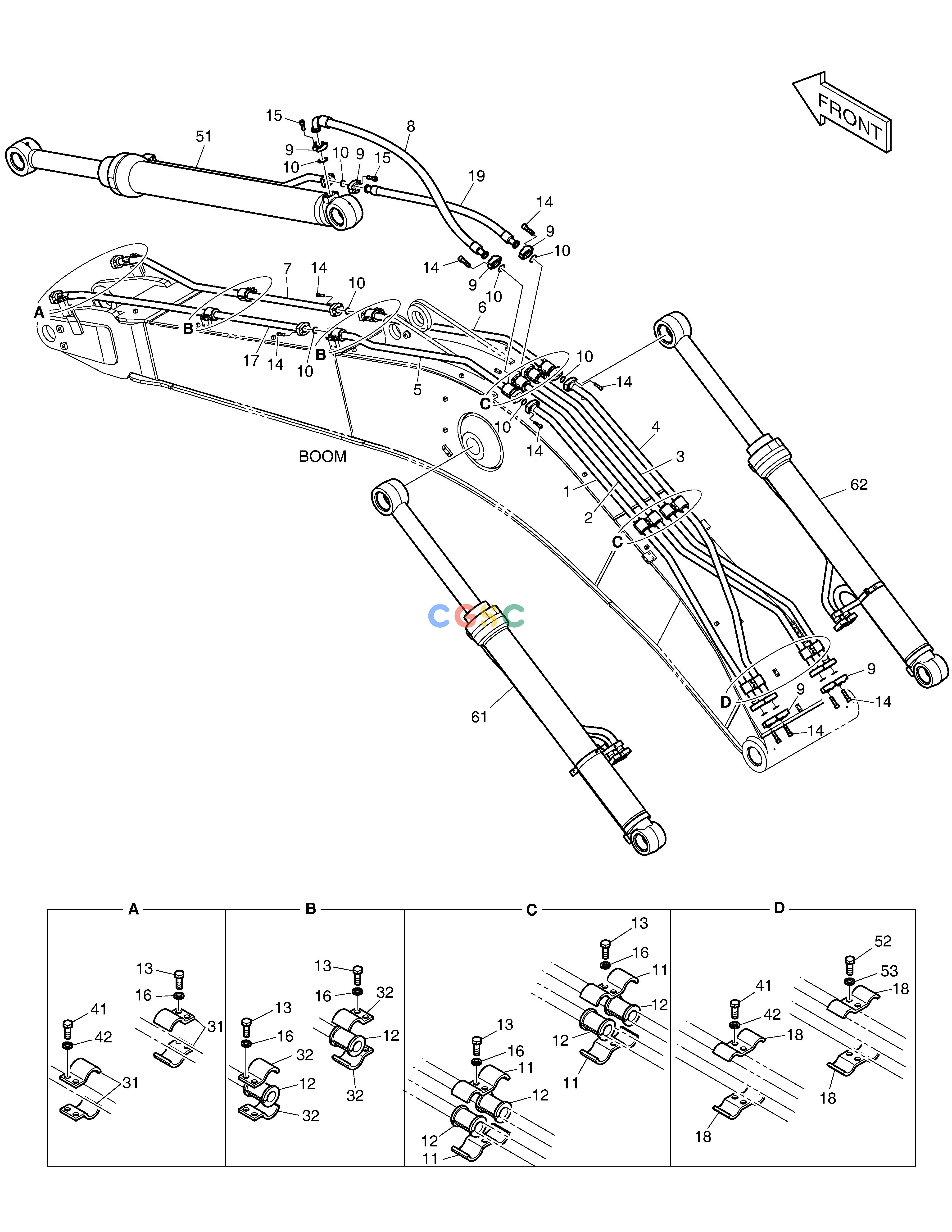 斗山零件查询BOOM PIPING DX420LC-5(S/N:10001~10010) Doosan parts catalog online