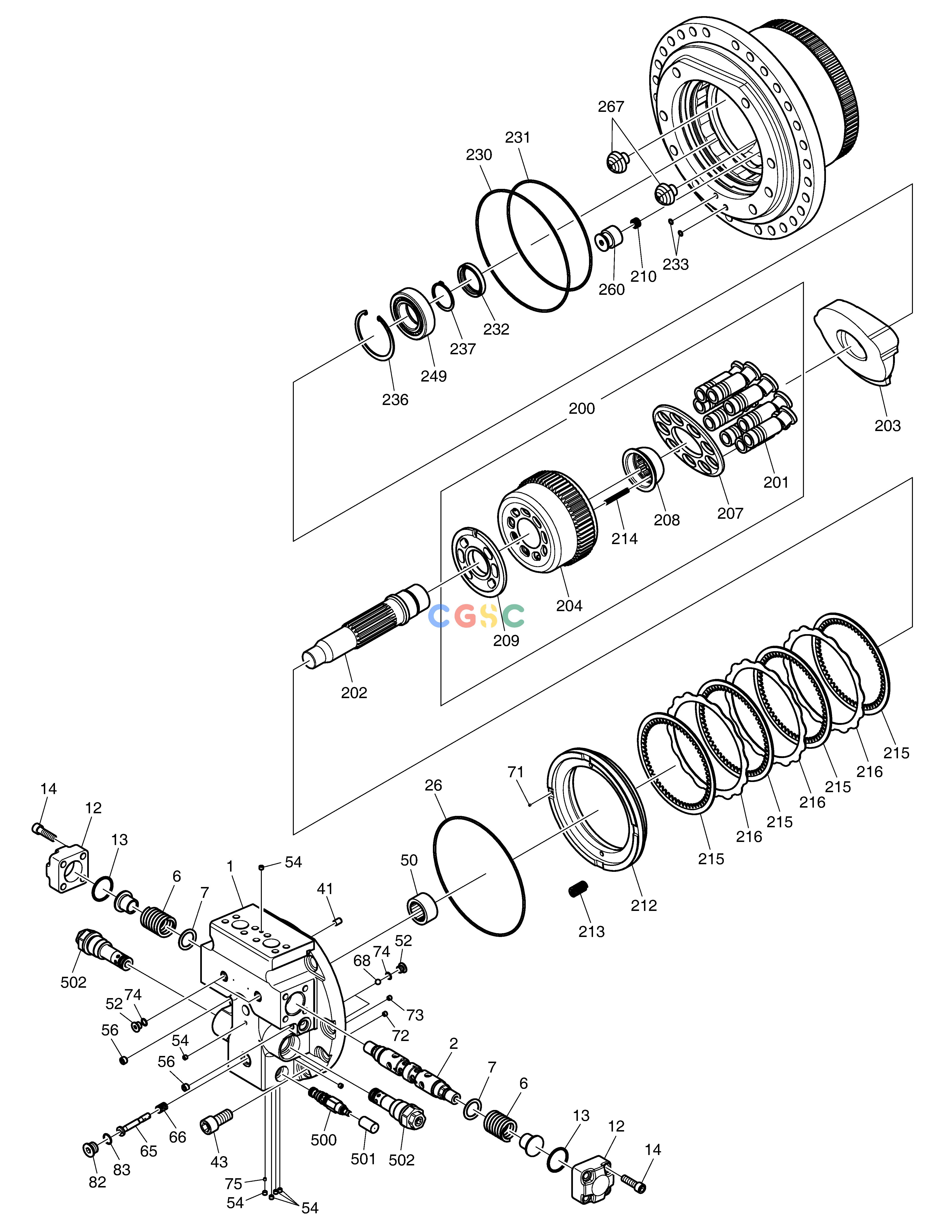 斗山零件查询TRAVEL MOTOR DX420LC-5(S/N:10001~10010) Doosan parts catalog online