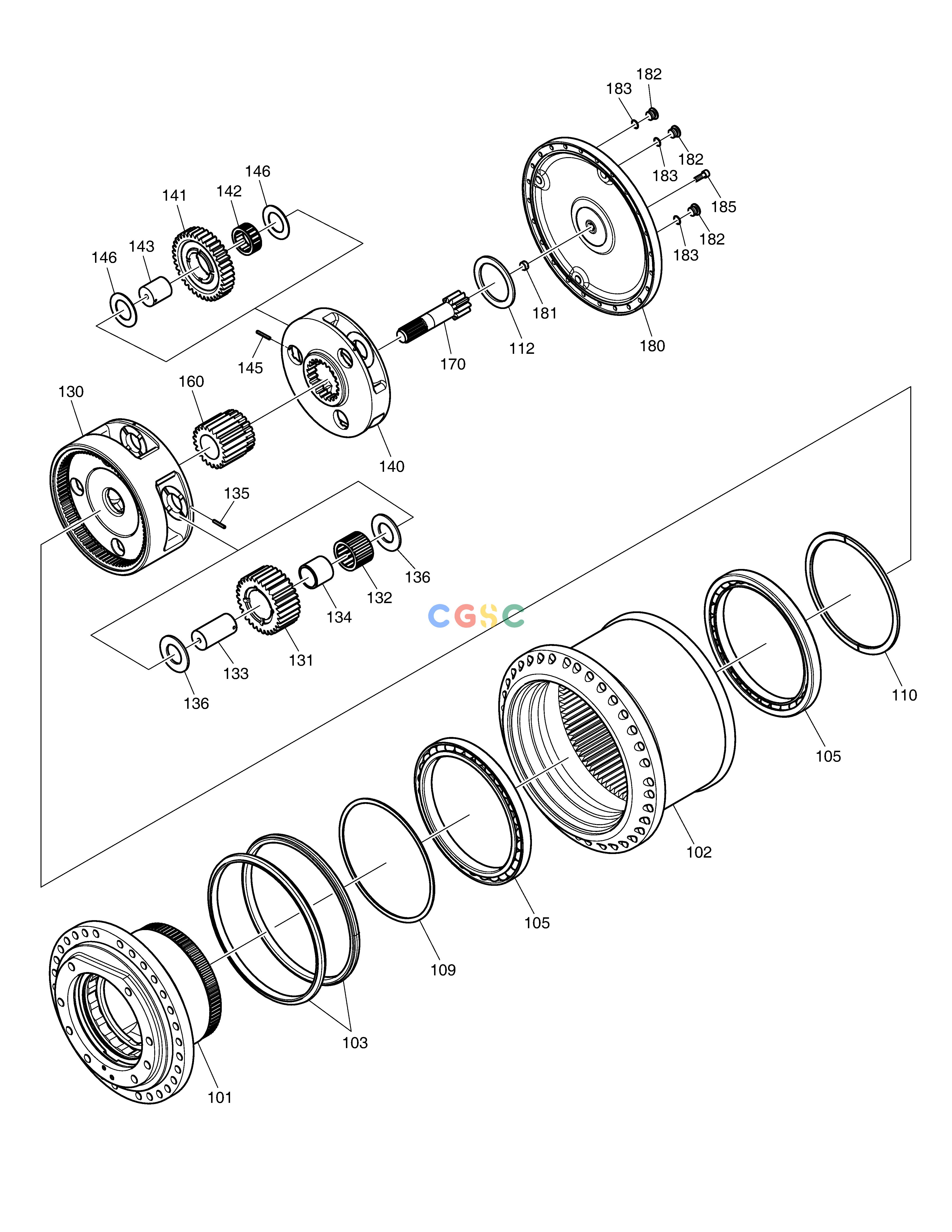 斗山零件查询TRAVEL REDUCTION GEAR DX420LC-5(S/N:10001~10010) Doosan parts catalog online