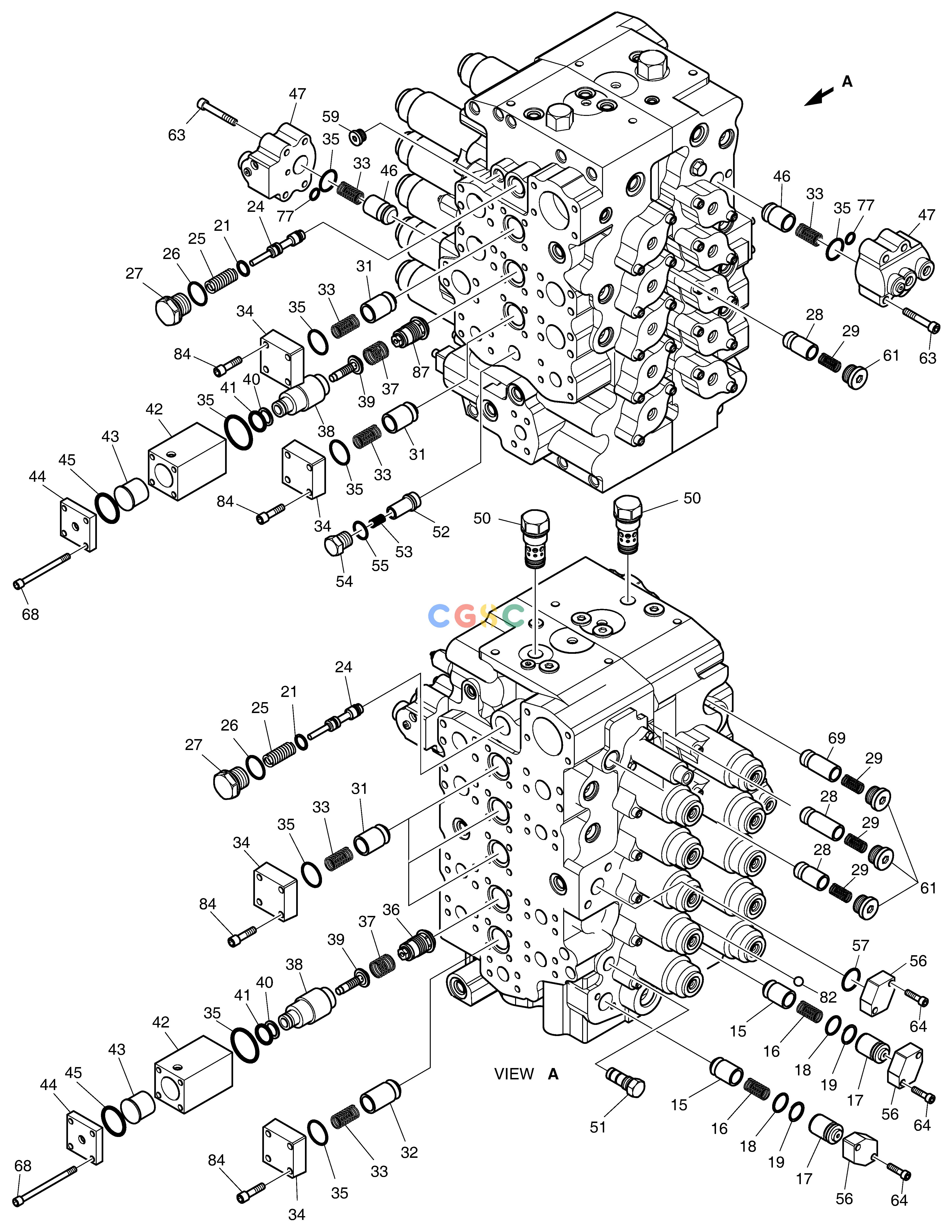 斗山零件查询CONTROL VALVE(3) DX420LC-5(S/N:10001~10010) Doosan parts catalog online