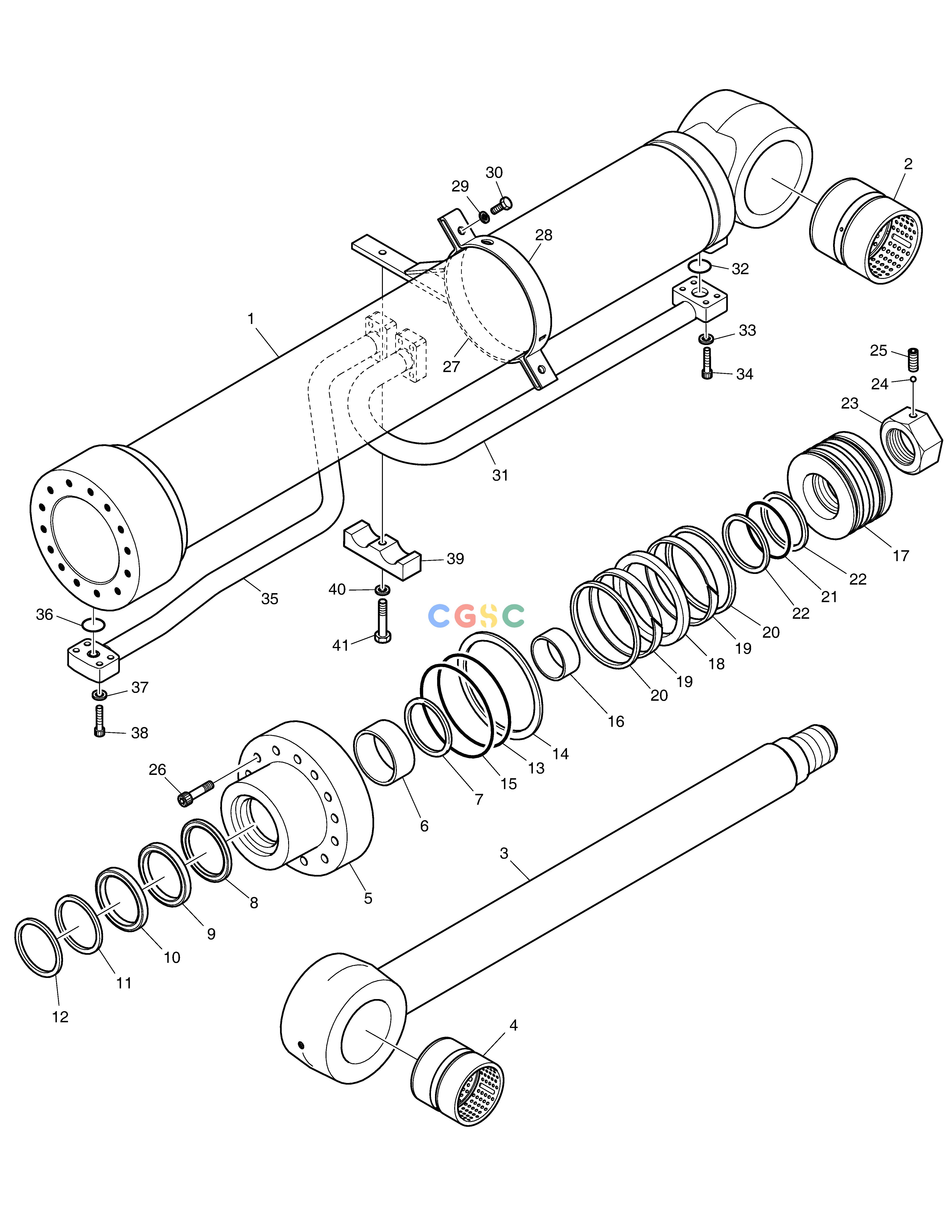 斗山零件查询BOOM CYLINDER - L.H DX420LC-5(S/N:10001~10010) Doosan parts catalog online