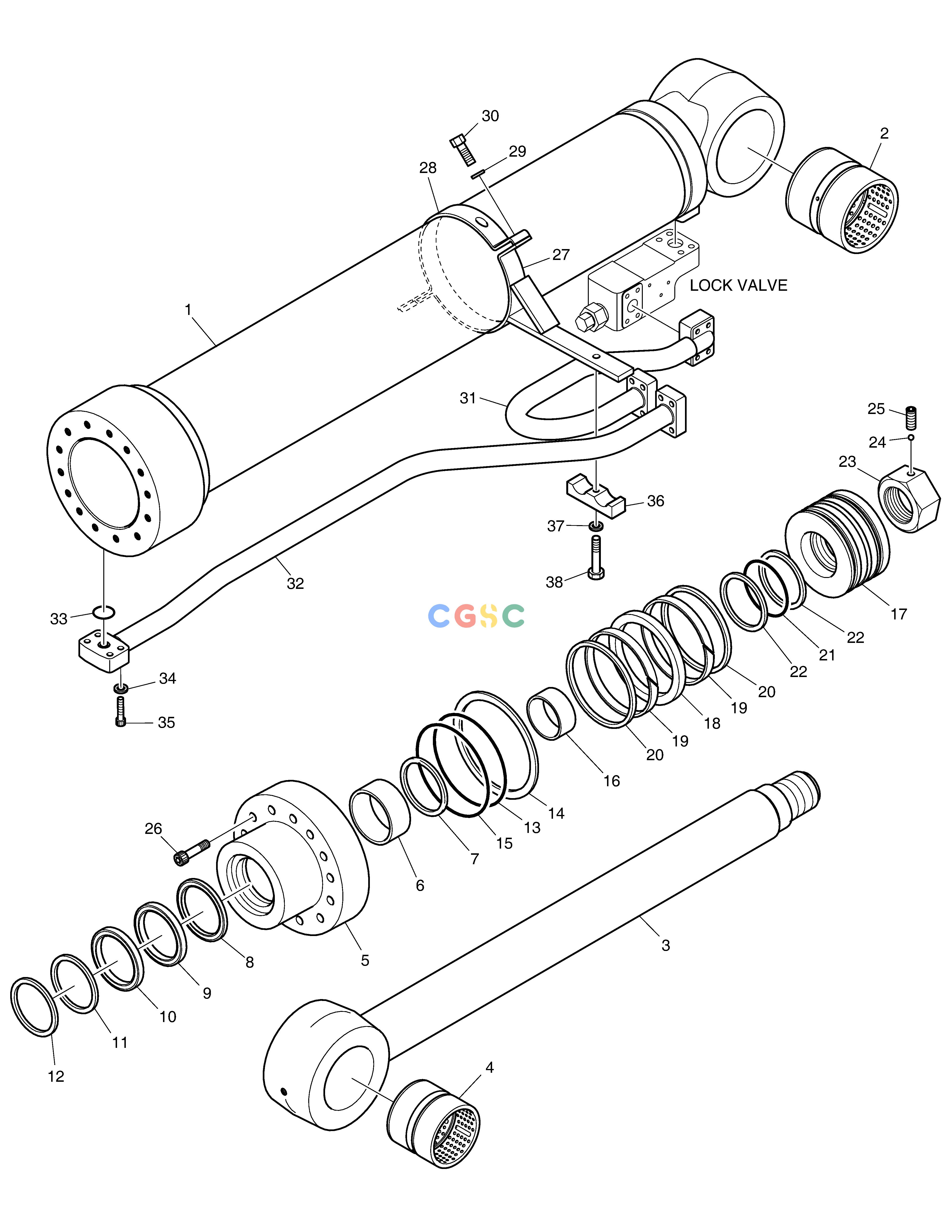 斗山零件查询BOOM CYLINDER(R.H)-LOCK VALVE DX420LC-5(S/N:10001~10010) Doosan parts catalog online