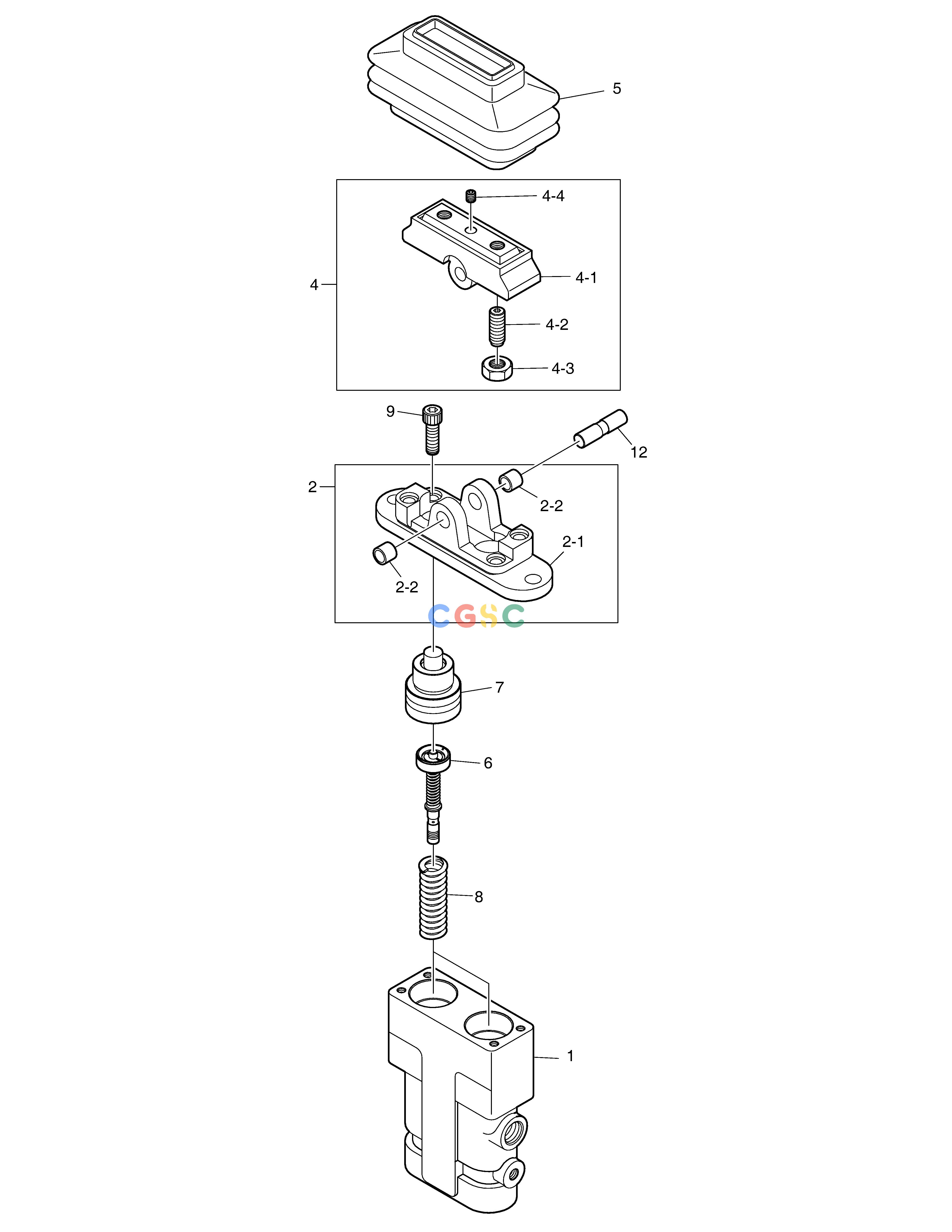 斗山零件查询PEDAL VALVE - STRAIGHT TRAVEL DX420LC-5(S/N:10001~10010) Doosan parts catalog online