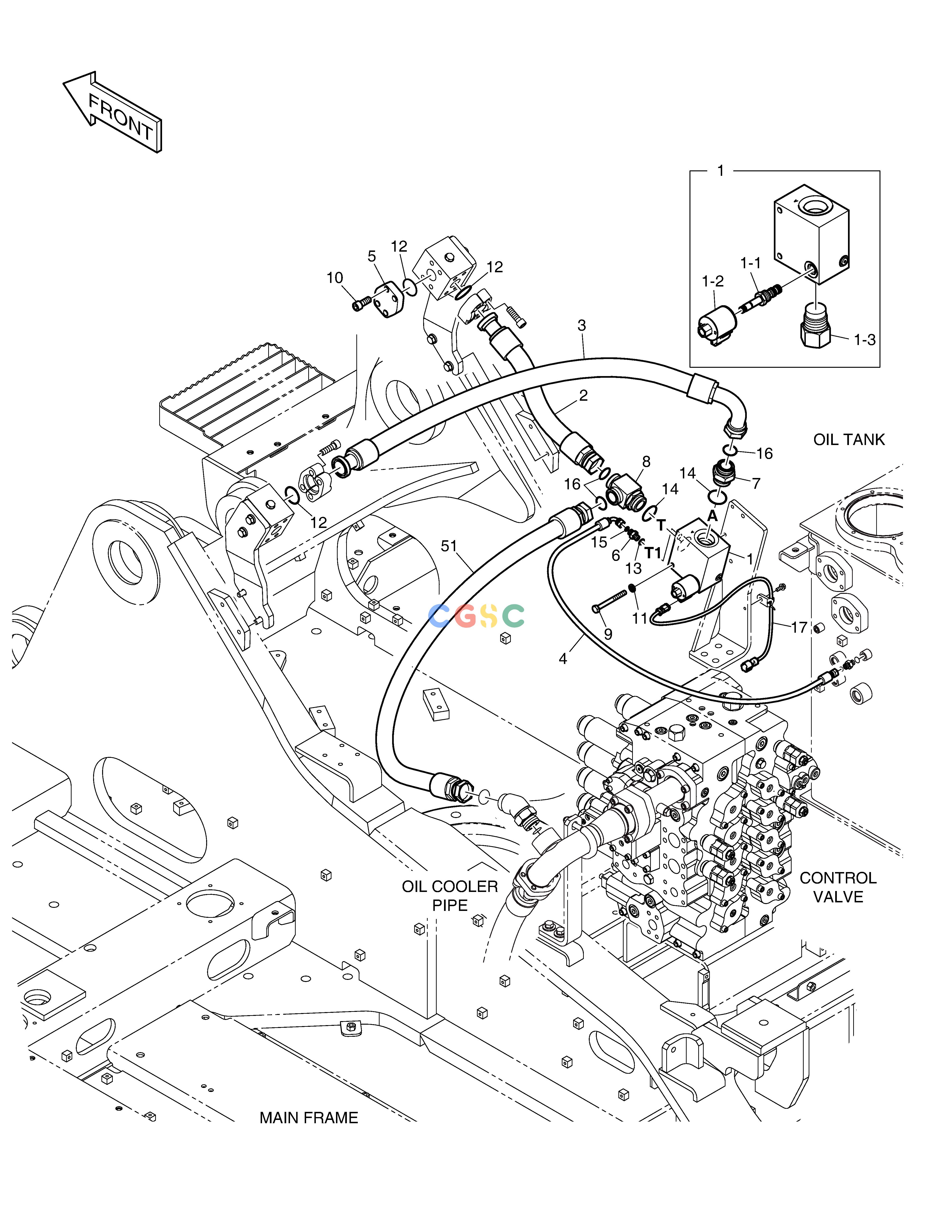 斗山零件查询MAIN PIPING - ONE WAY DX420LC-5(S/N:10001~10010) Doosan parts catalog online