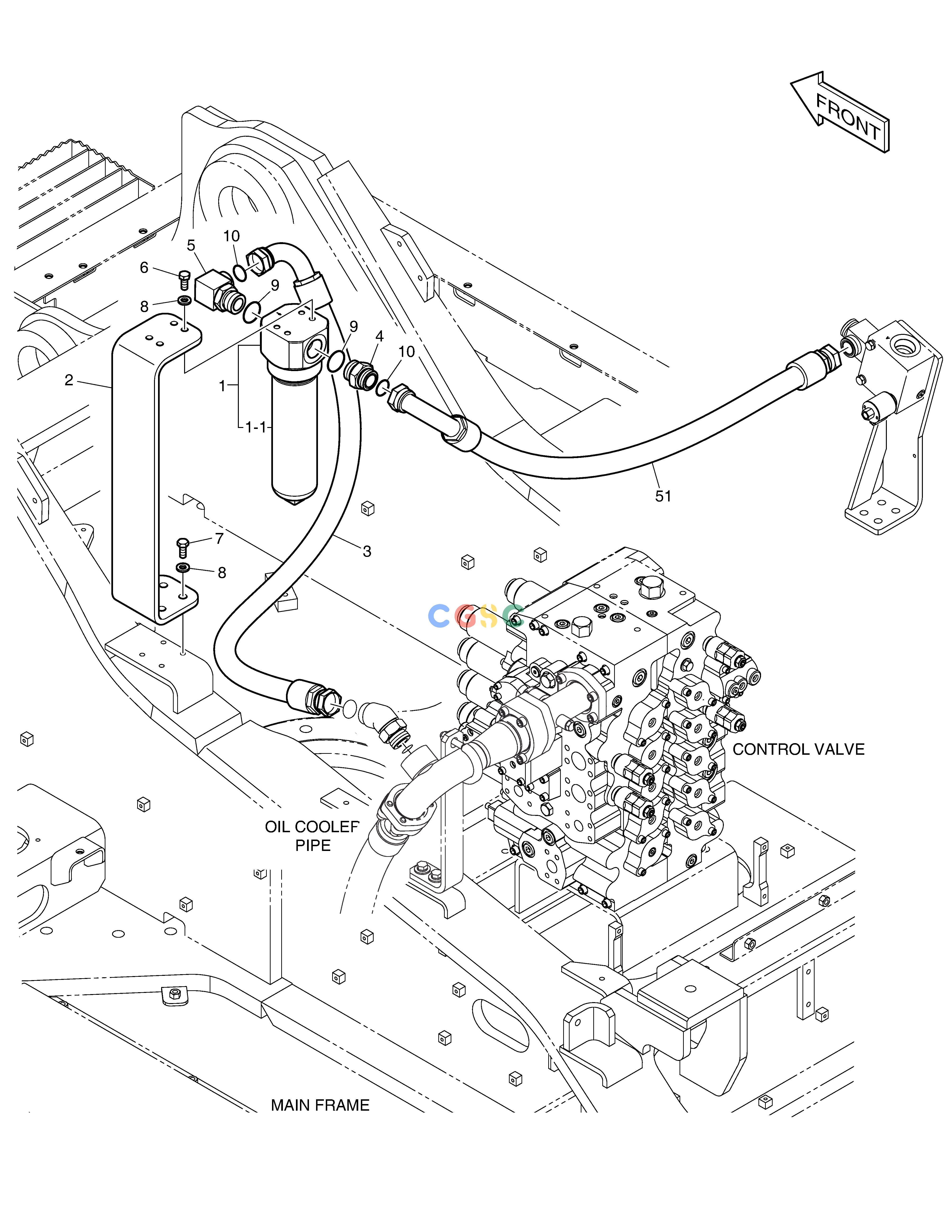 斗山零件查询ONE WAY PIPING - WITH FILTER DX420LC-5(S/N:10001~10010) Doosan parts catalog online