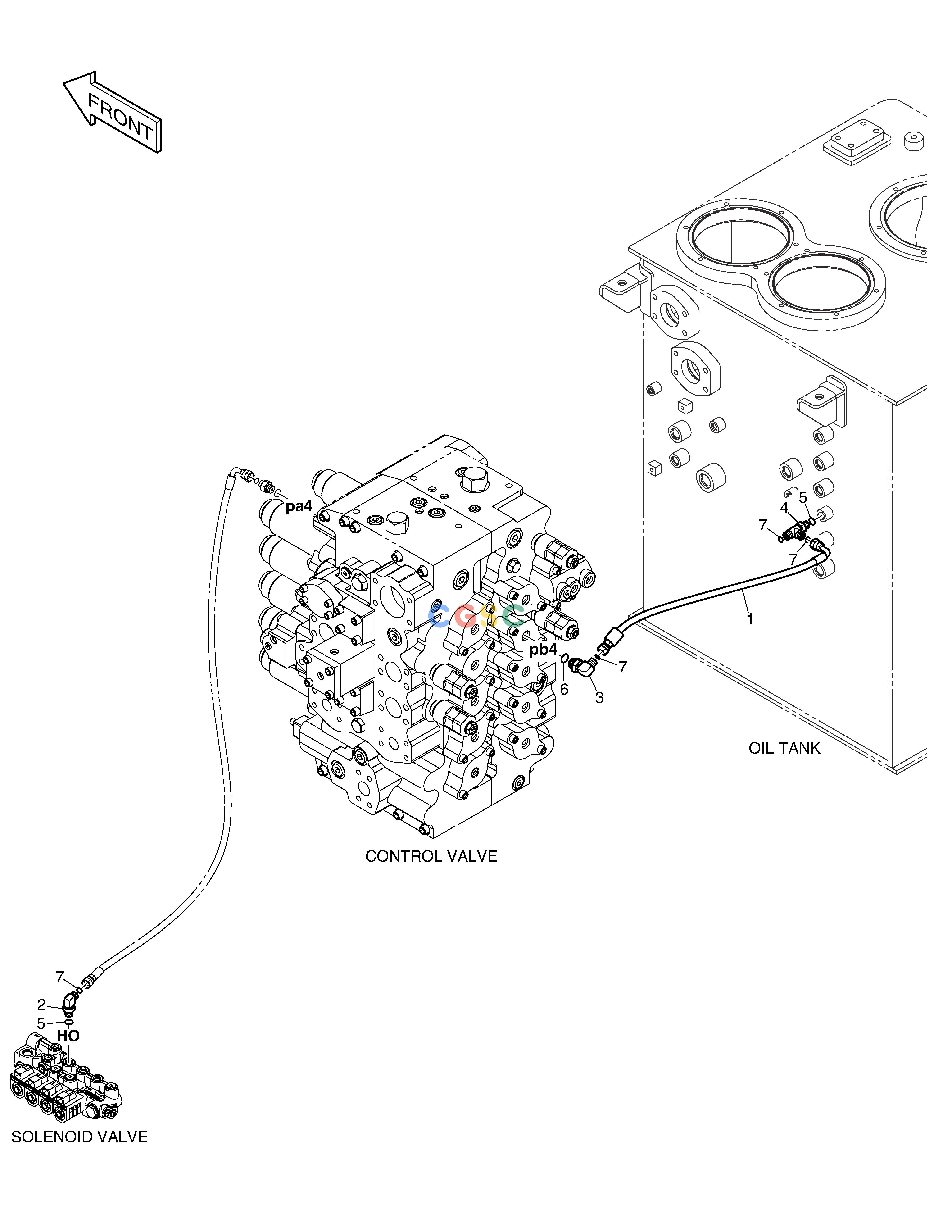 斗山零件查询PILOT PIPING - ONE WAY DX420LC-5(S/N:10001~10010) Doosan parts catalog online
