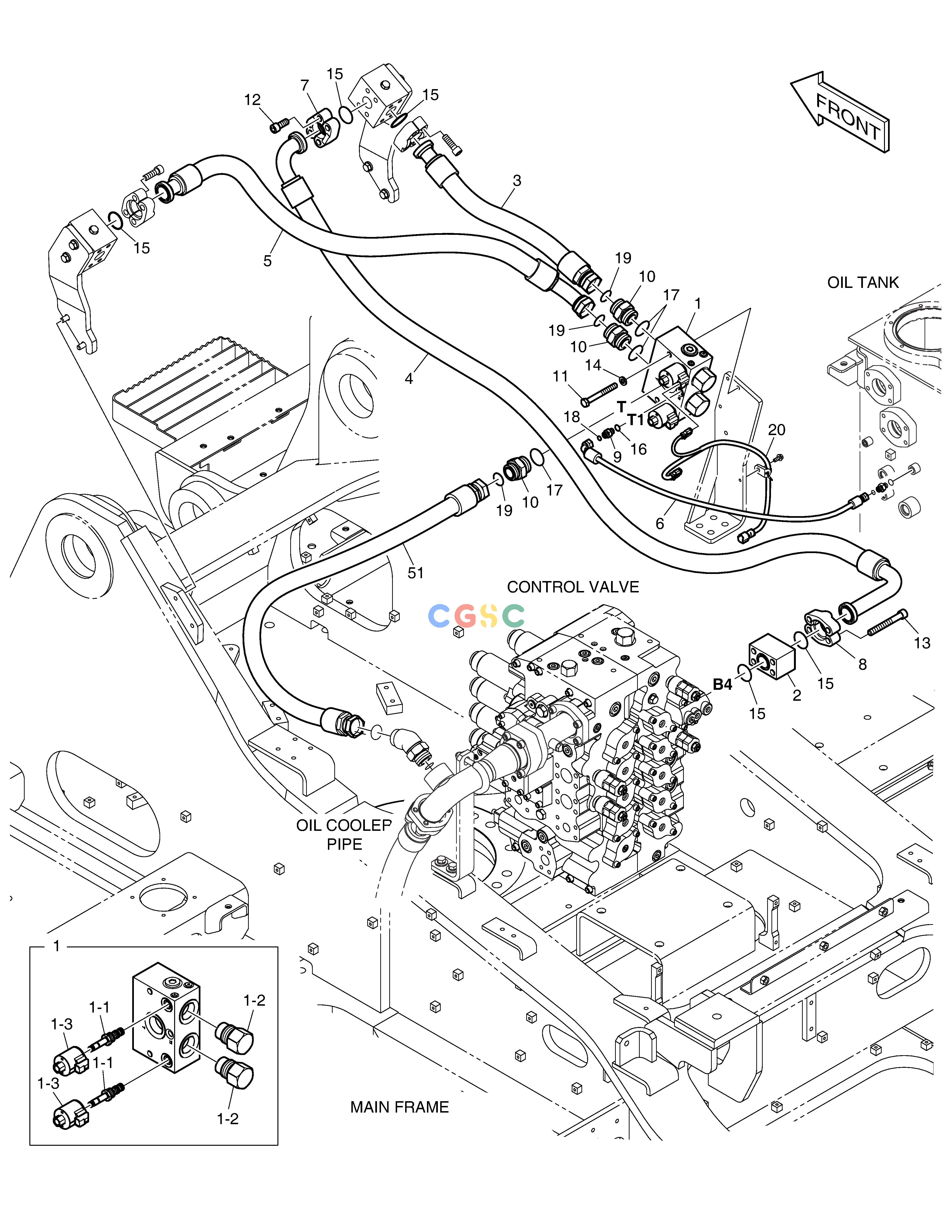 斗山零件查询MAIN PIPING - TWO WAY DX420LC-5(S/N:10001~10010) Doosan parts catalog online