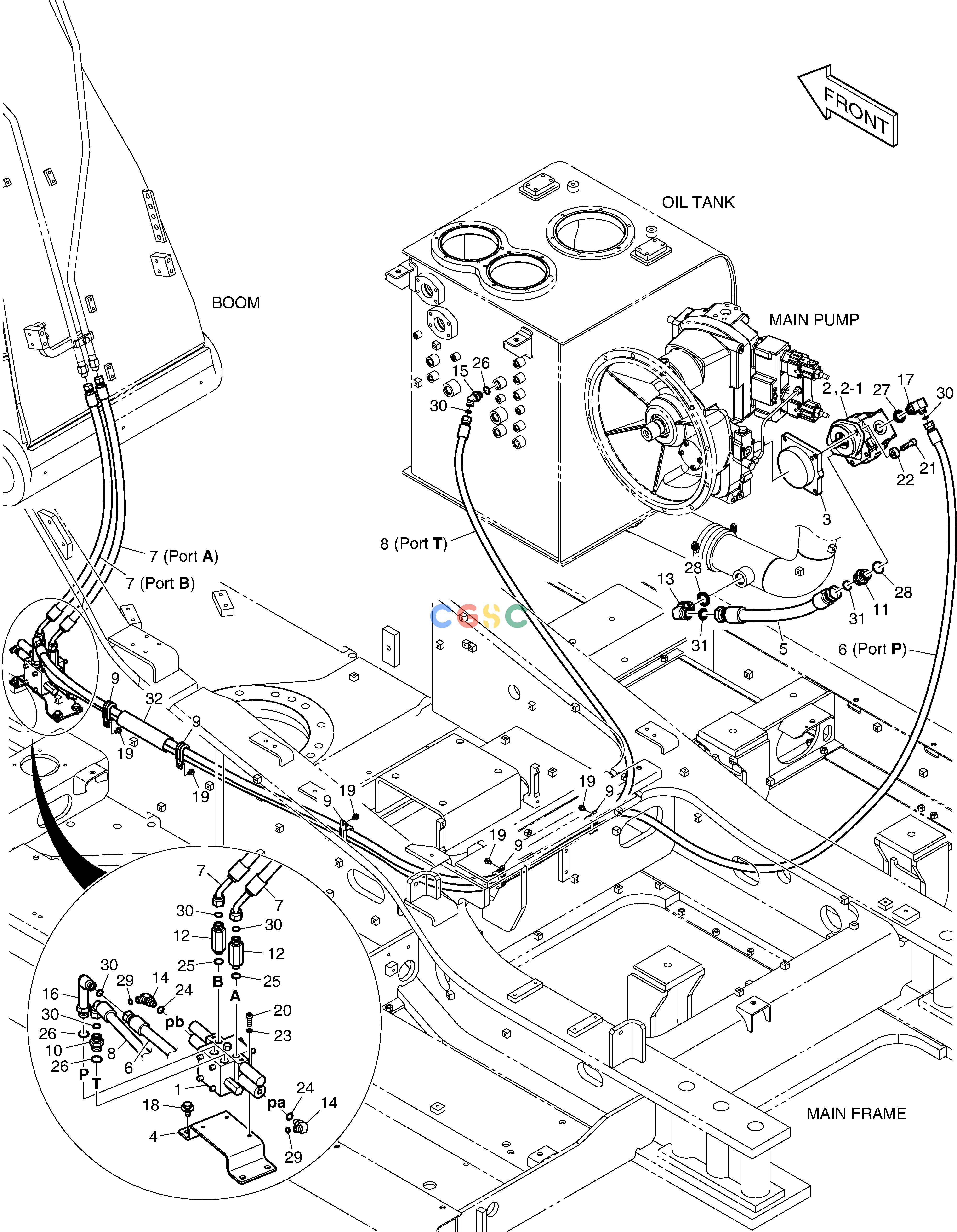 斗山零件查询MAIN PIPING - ROTATING DX420LC-5(S/N:10001~10010) Doosan parts catalog online