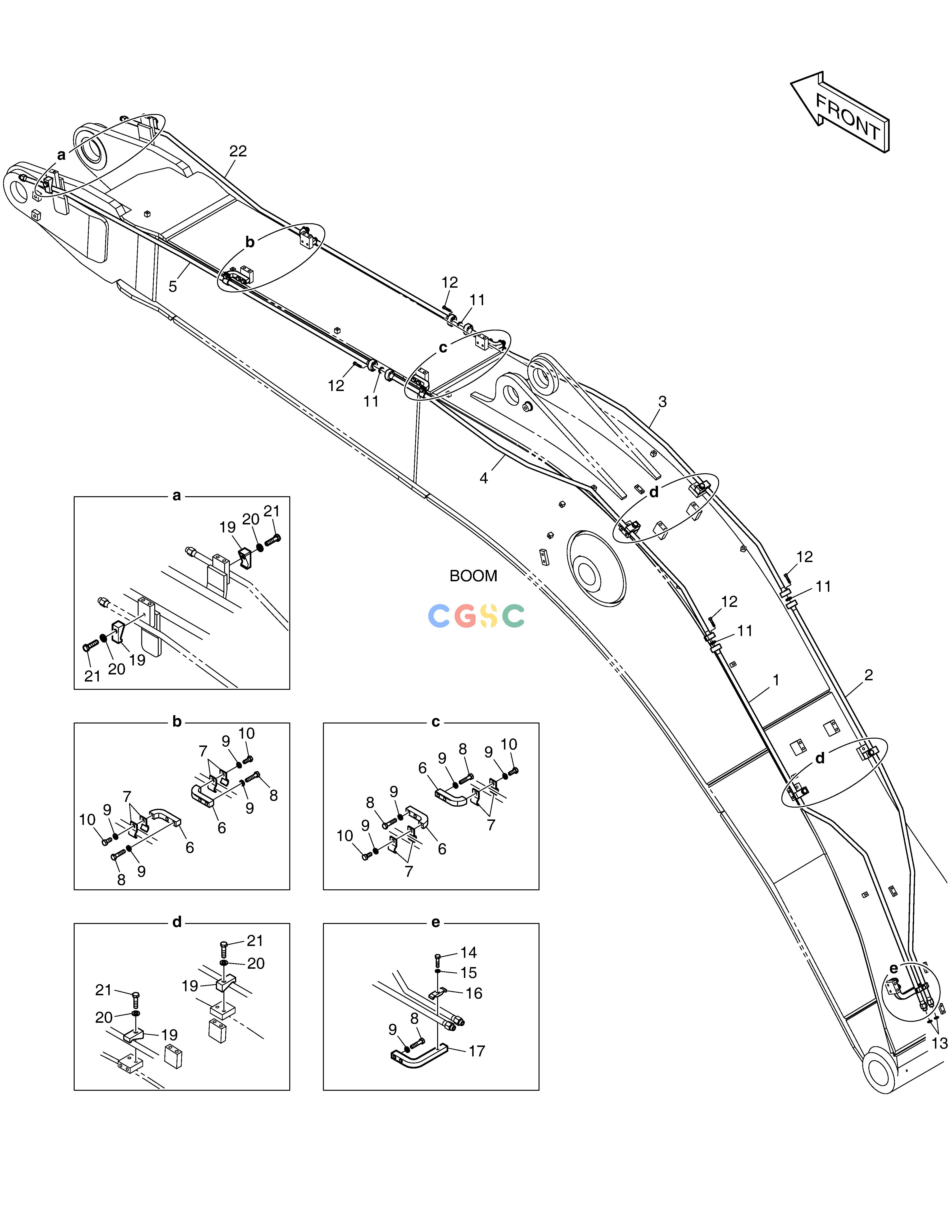 斗山零件查询BOOM PIPING - ROTATING DX420LC-5(S/N:10001~10010) Doosan parts catalog online