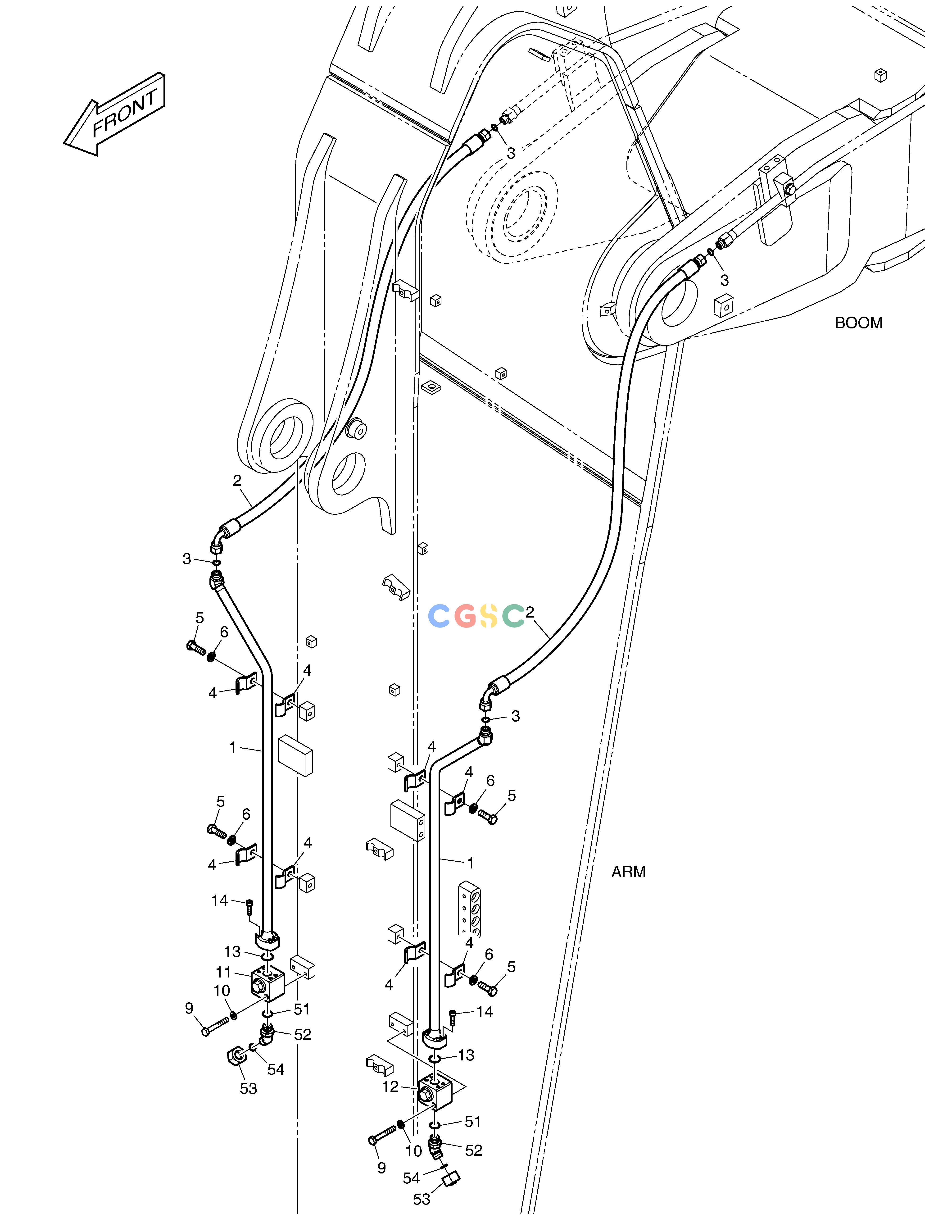 斗山零件查询ARM PIPING - ROTATING (ARM 3.25m) DX420LC-5(S/N:10001~10010) Doosan parts catalog online