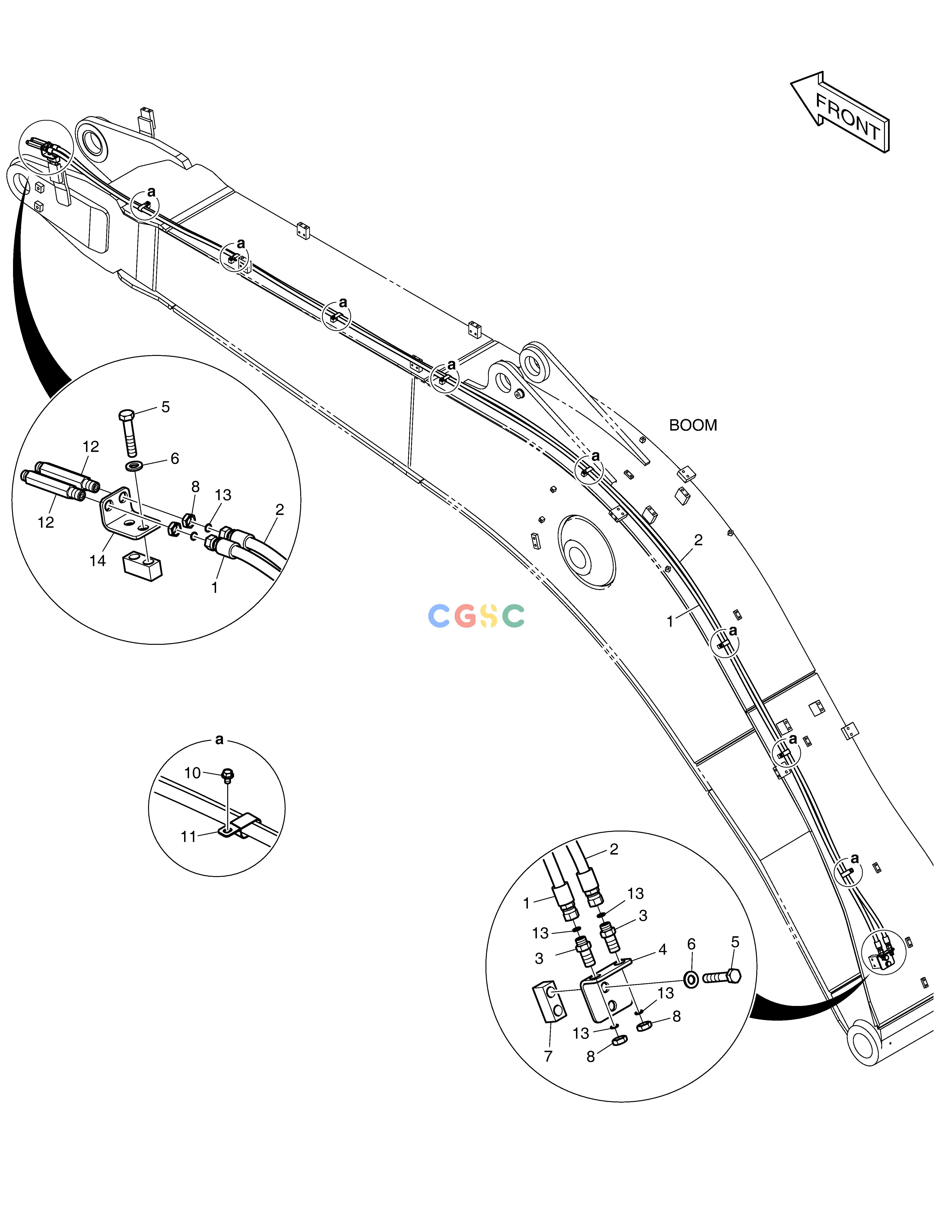 斗山零件查询BOOM PIPING - QUICK CLAMP DX420LC-5(S/N:10001~10010) Doosan parts catalog online