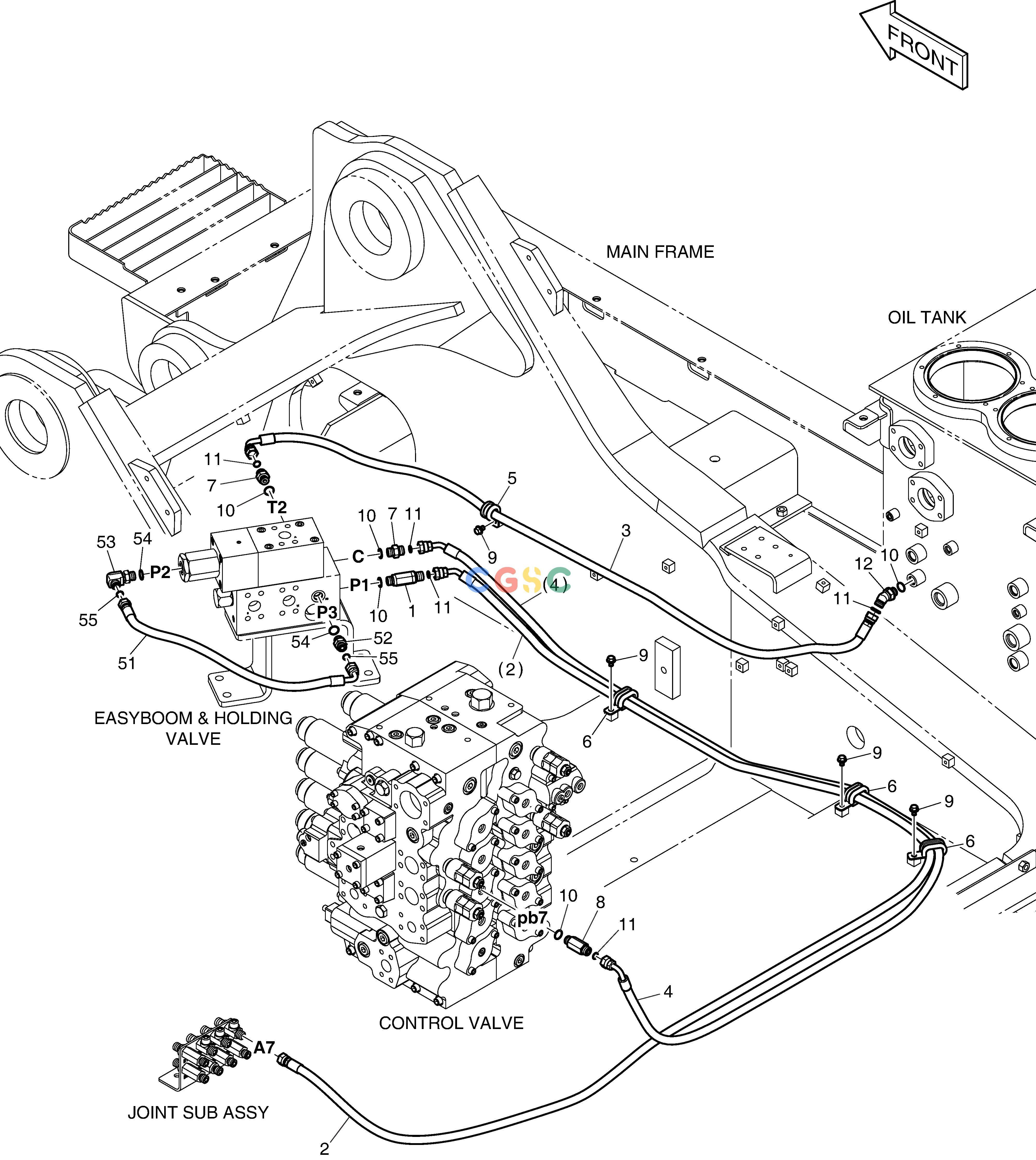 斗山零件查询PILOT PIPING - BOOM FLOATING DX420LC-5(S/N:10001~10010) Doosan parts catalog online