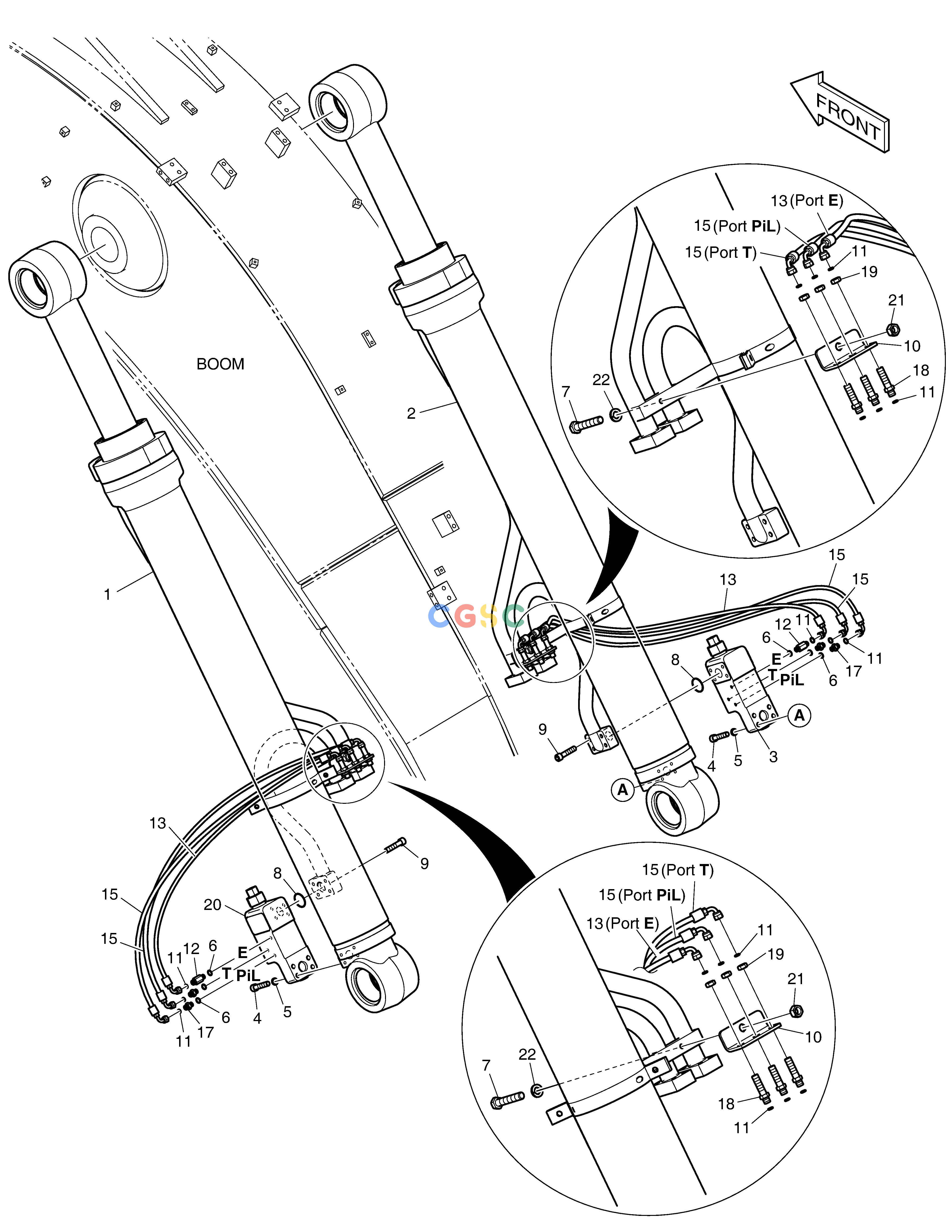 斗山零件查询BOOM PIPING-LOCK VALVE DX420LC-5(S/N:10001~10010) Doosan parts catalog online