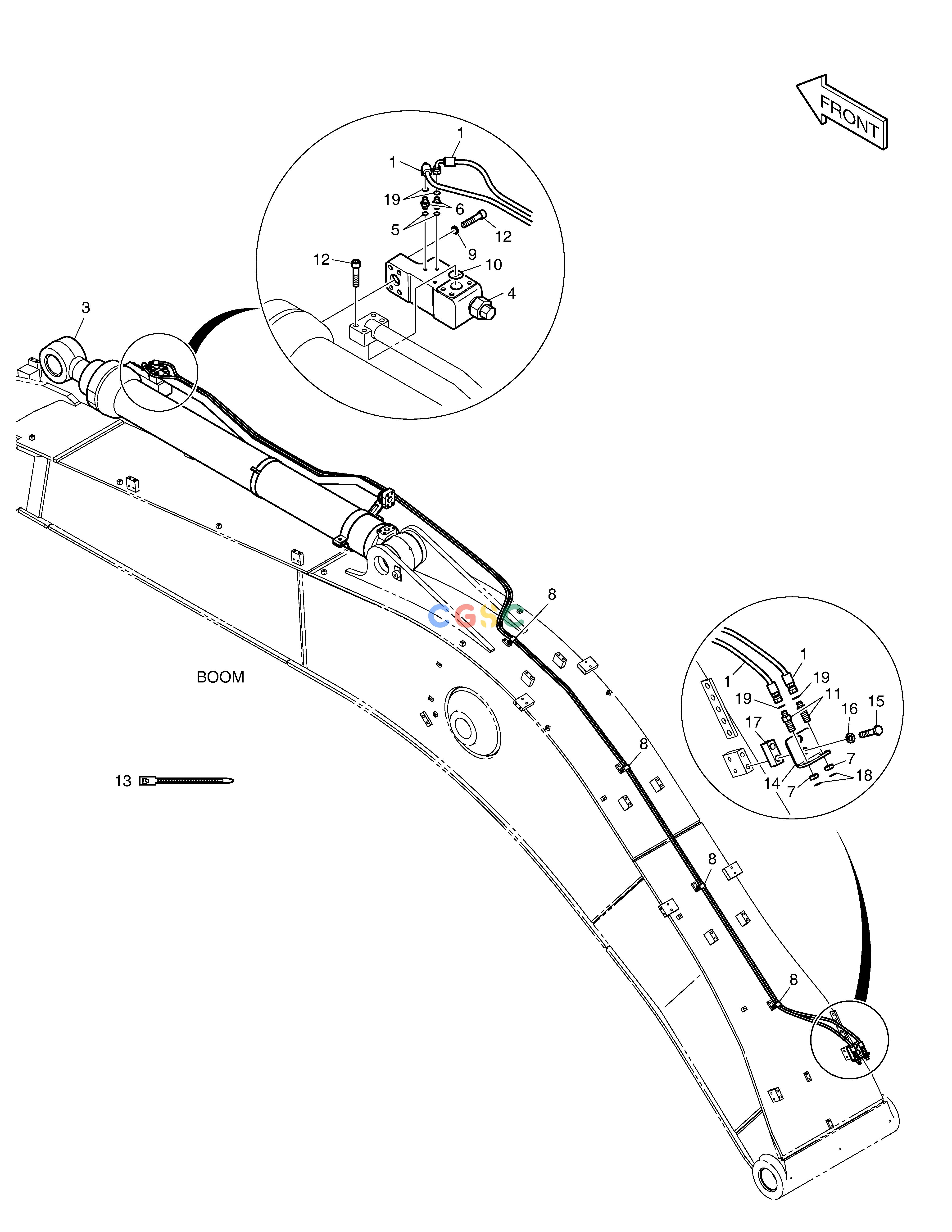 斗山零件查询ARM PIPING-LOCK VALVE DX420LC-5(S/N:10001~10010) Doosan parts catalog online
