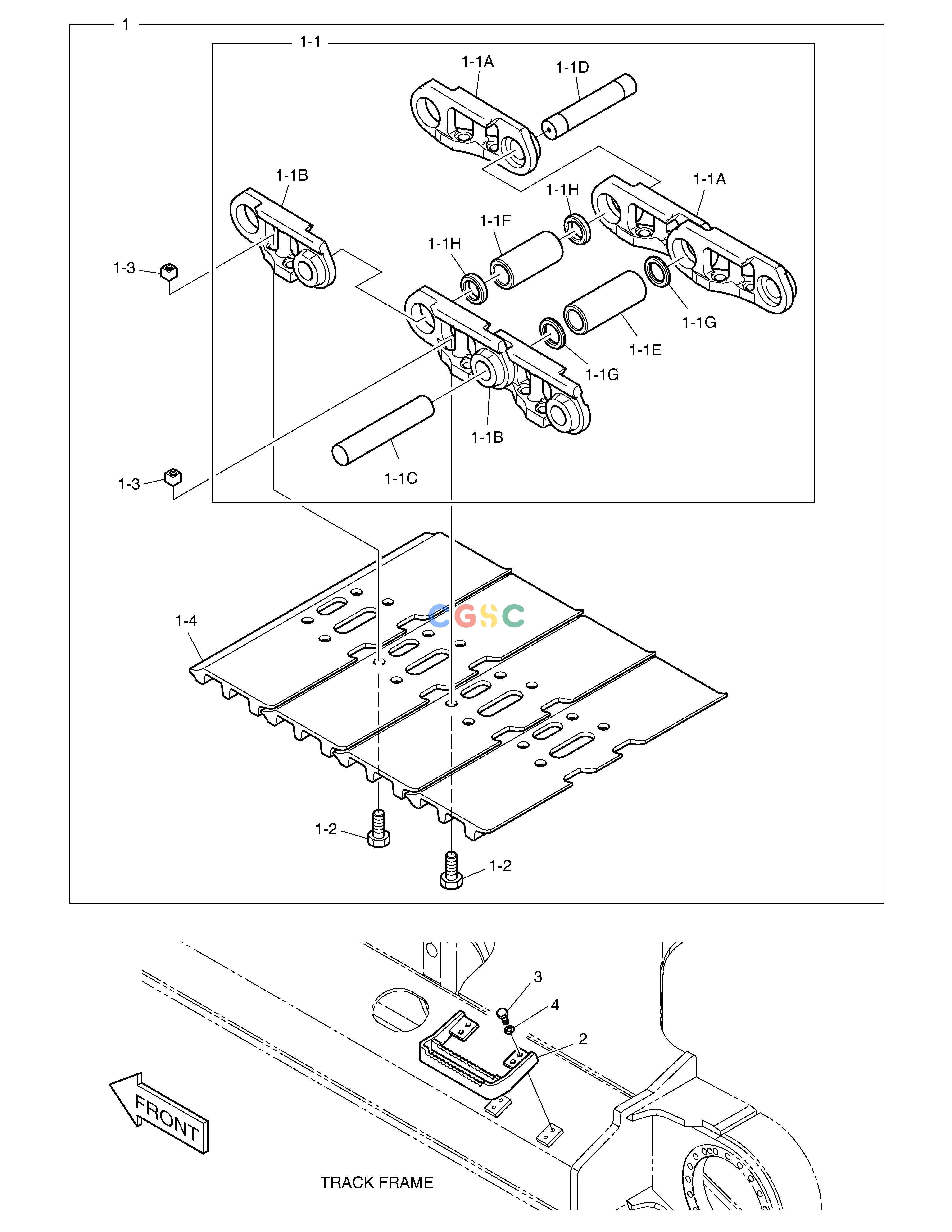 斗山零件查询TRACK SHOE ASS'Y - 800G DX420LC-5(S/N:10001~10010) Doosan parts catalog online