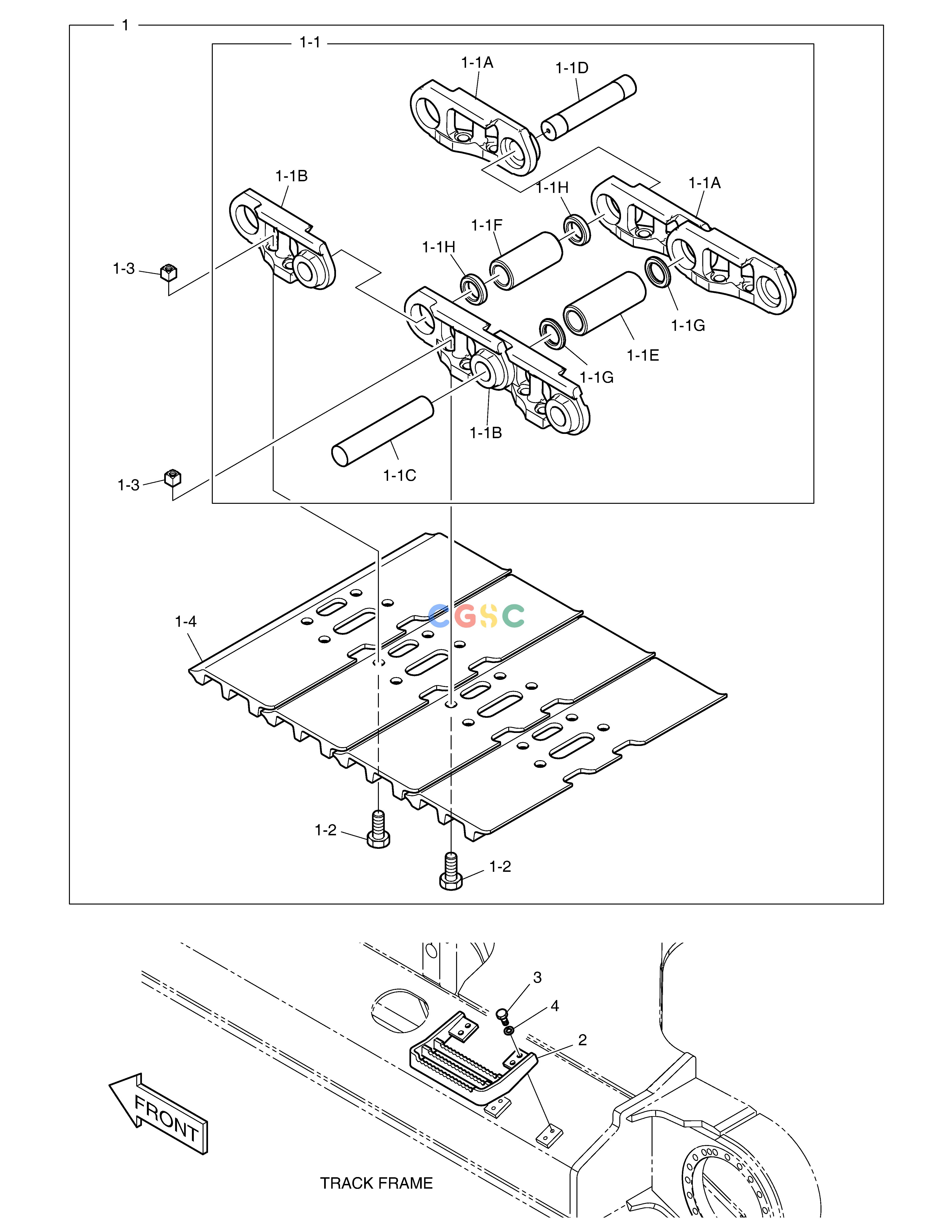 斗山零件查询TRACK SHOE ASS'Y - 900G DX420LC-5(S/N:10001~10010) Doosan parts catalog online