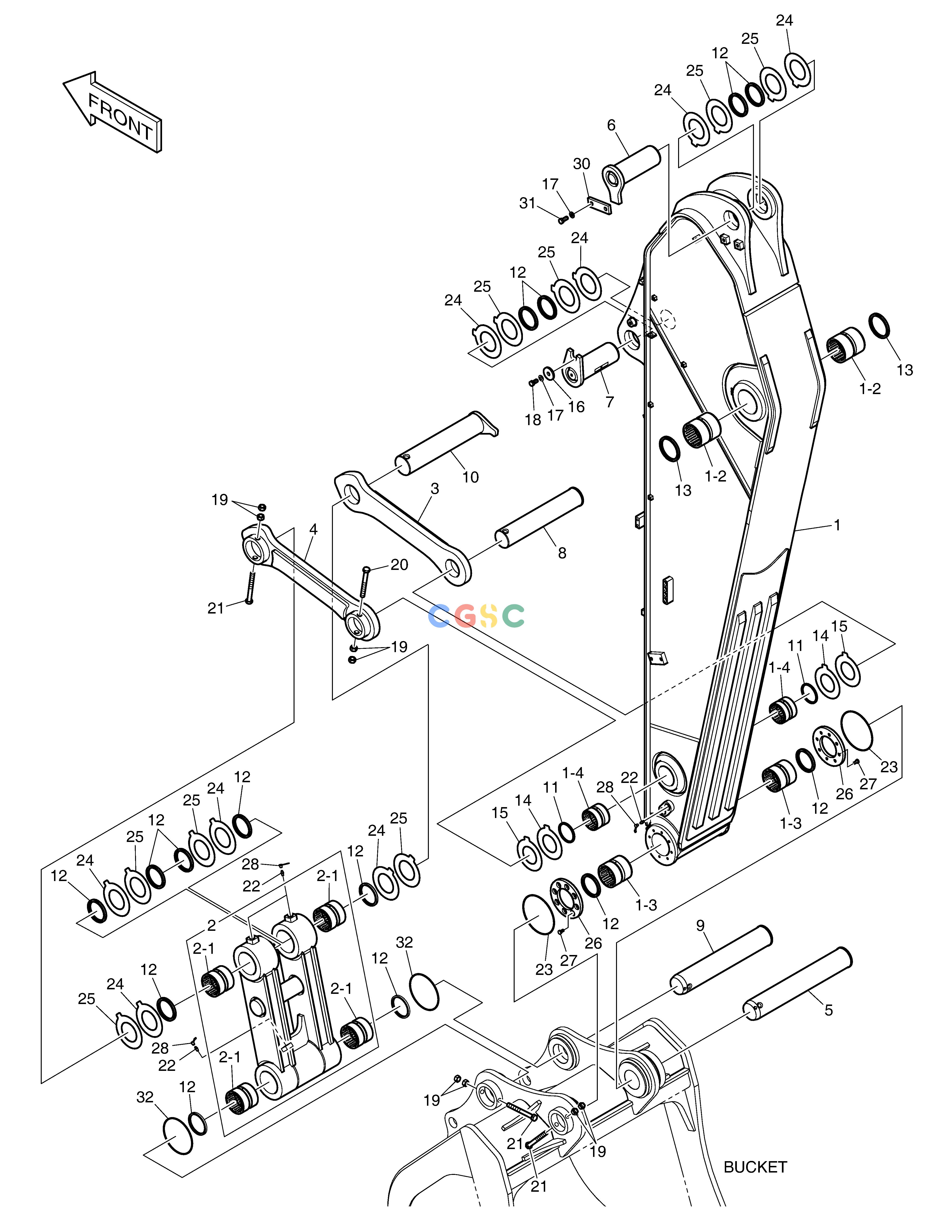 斗山零件查询ARM - 3.25m(HEAVY DUTY) DX420LC-5(S/N:10001~10010) Doosan parts catalog online