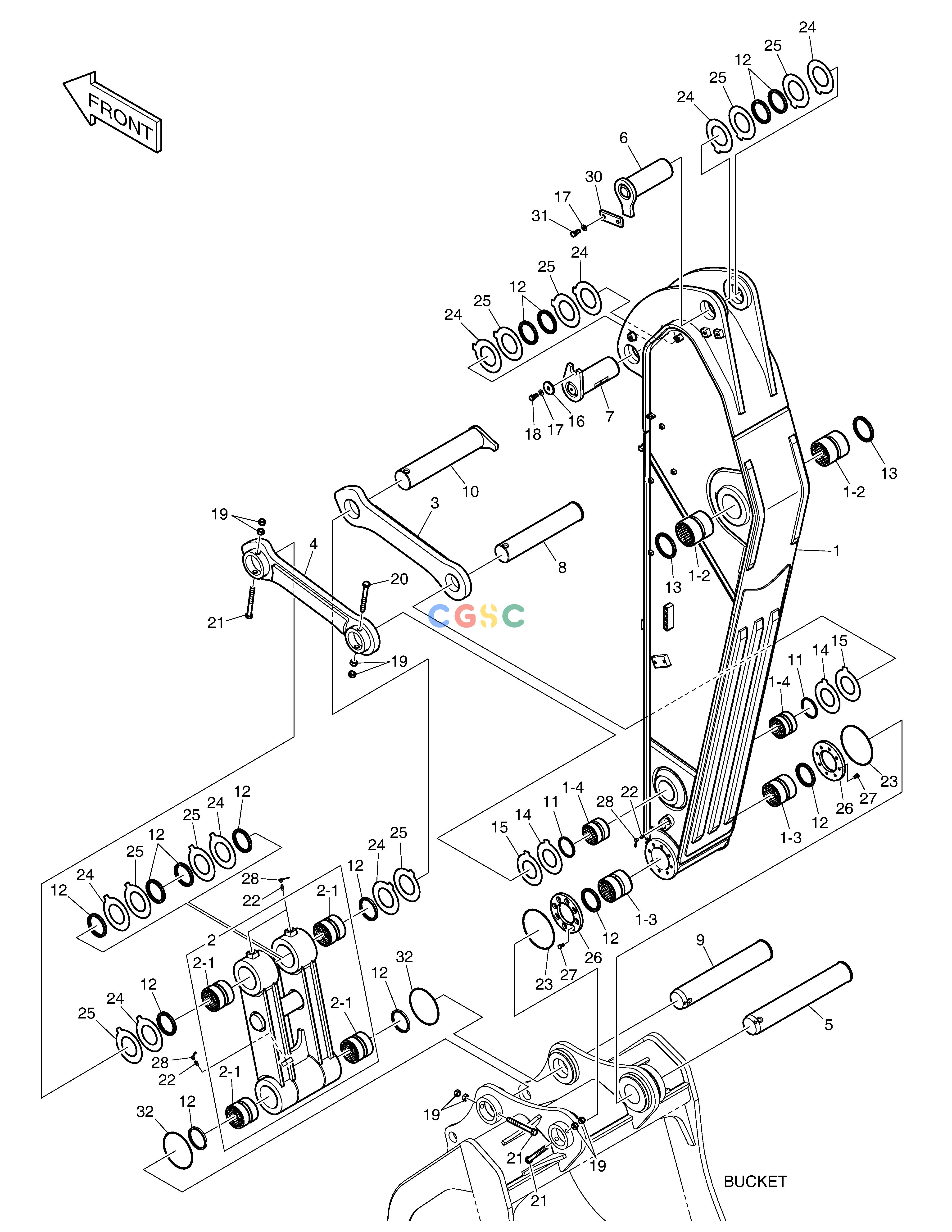 斗山零件查询ARM - 2.6m DX420LC-5(S/N:10001~10010) Doosan parts catalog online